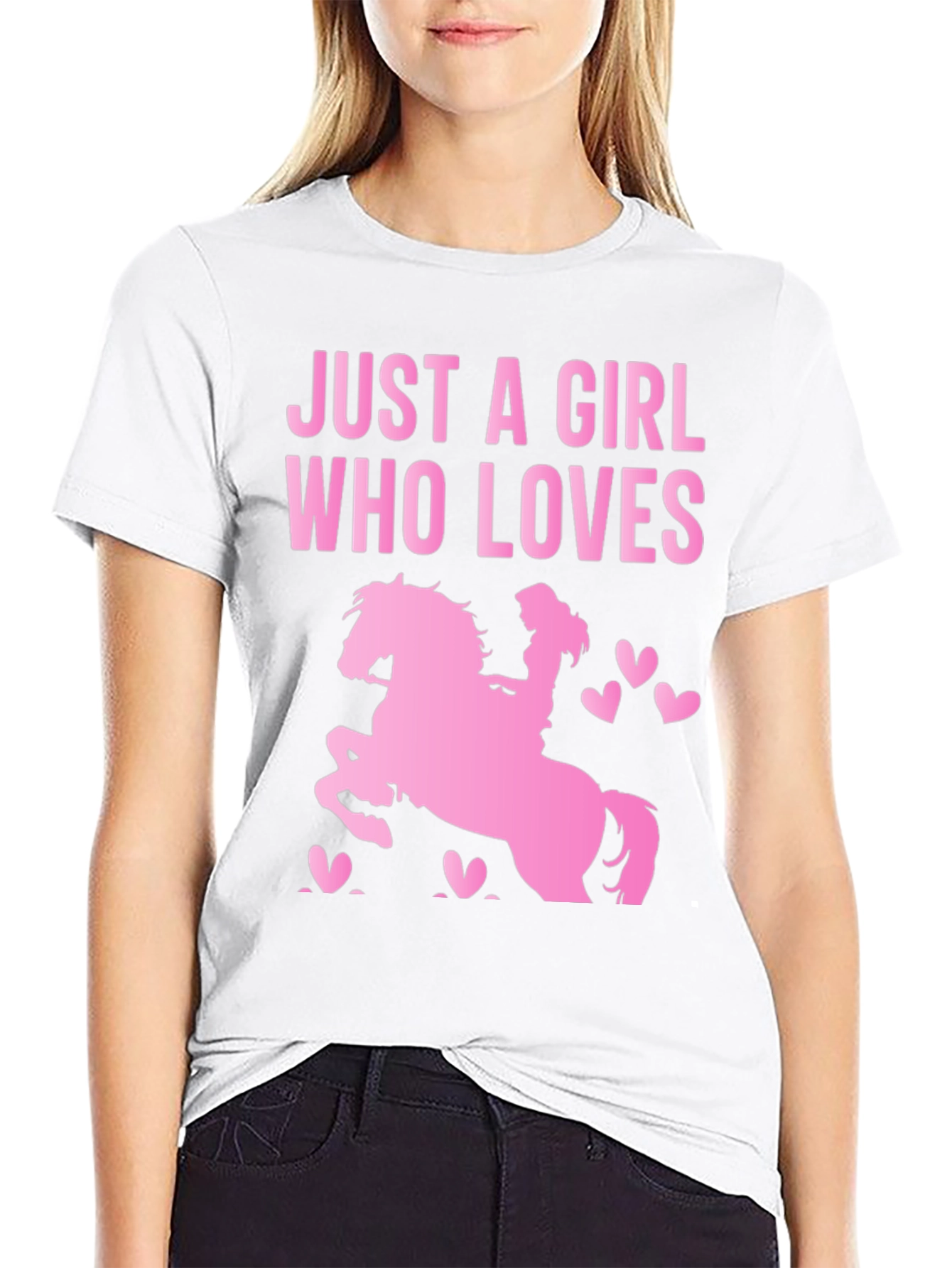 Girl Who Loves Horses T-Shirt - Equestrian Gift