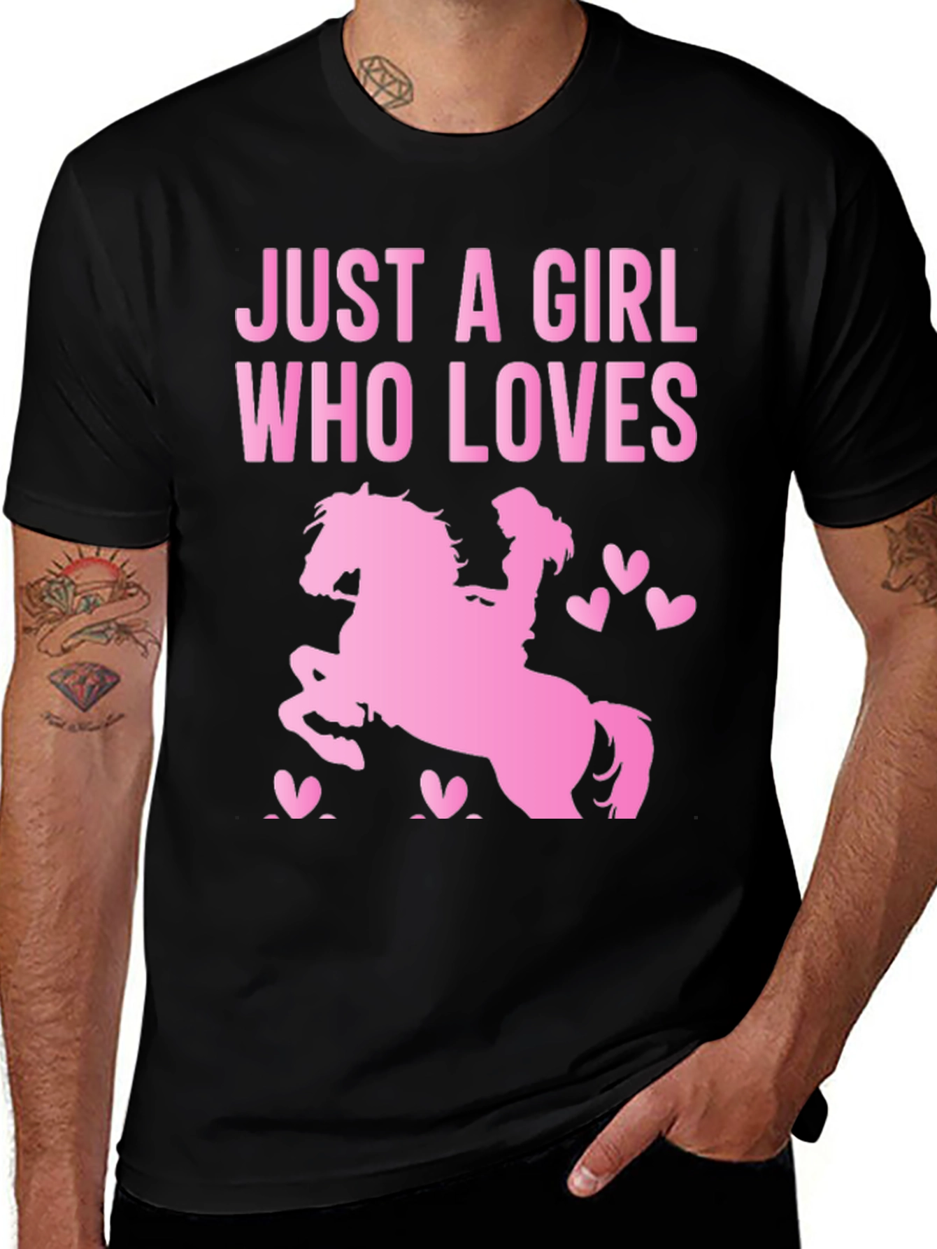 Girl Who Loves Horses T-Shirt - Equestrian Gift