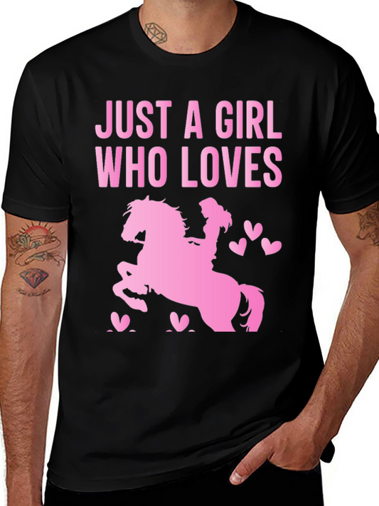 Girl Who Loves Horses T-Shirt - Equestrian Gift