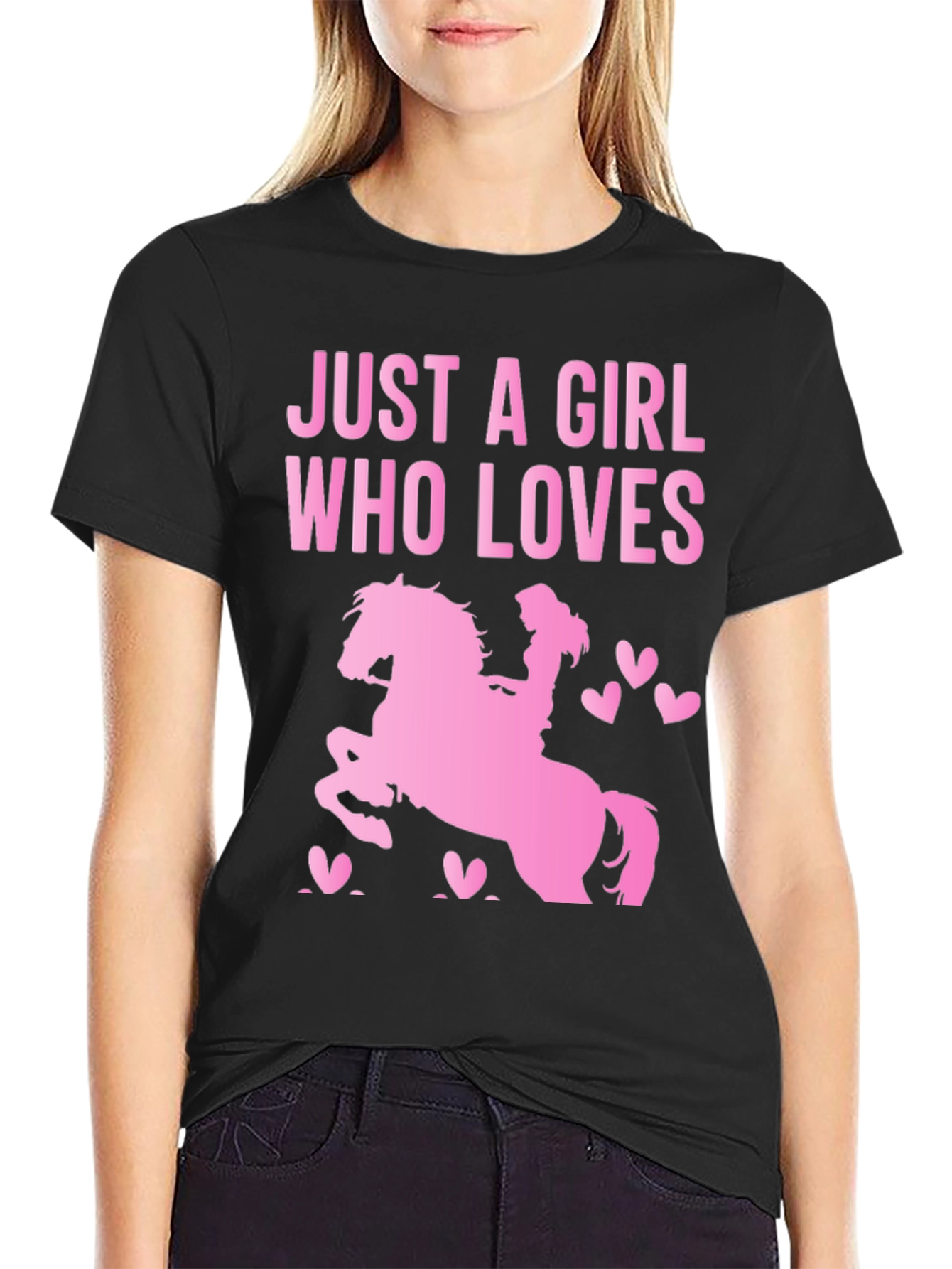Girl Who Loves Horses T-Shirt - Equestrian Gift