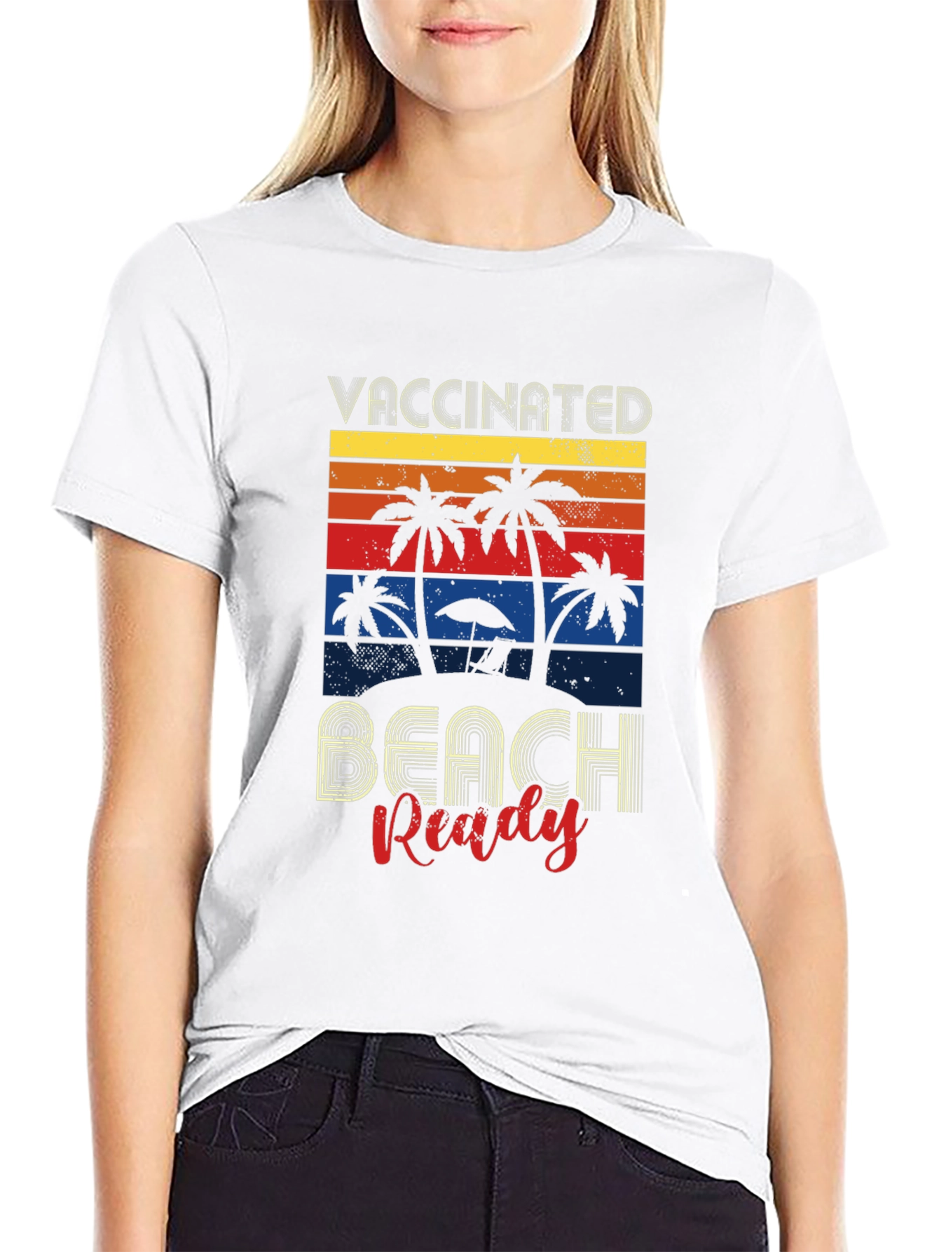 Vaccinated Beach Ready Graphic Tee - Retro Summer Vibes