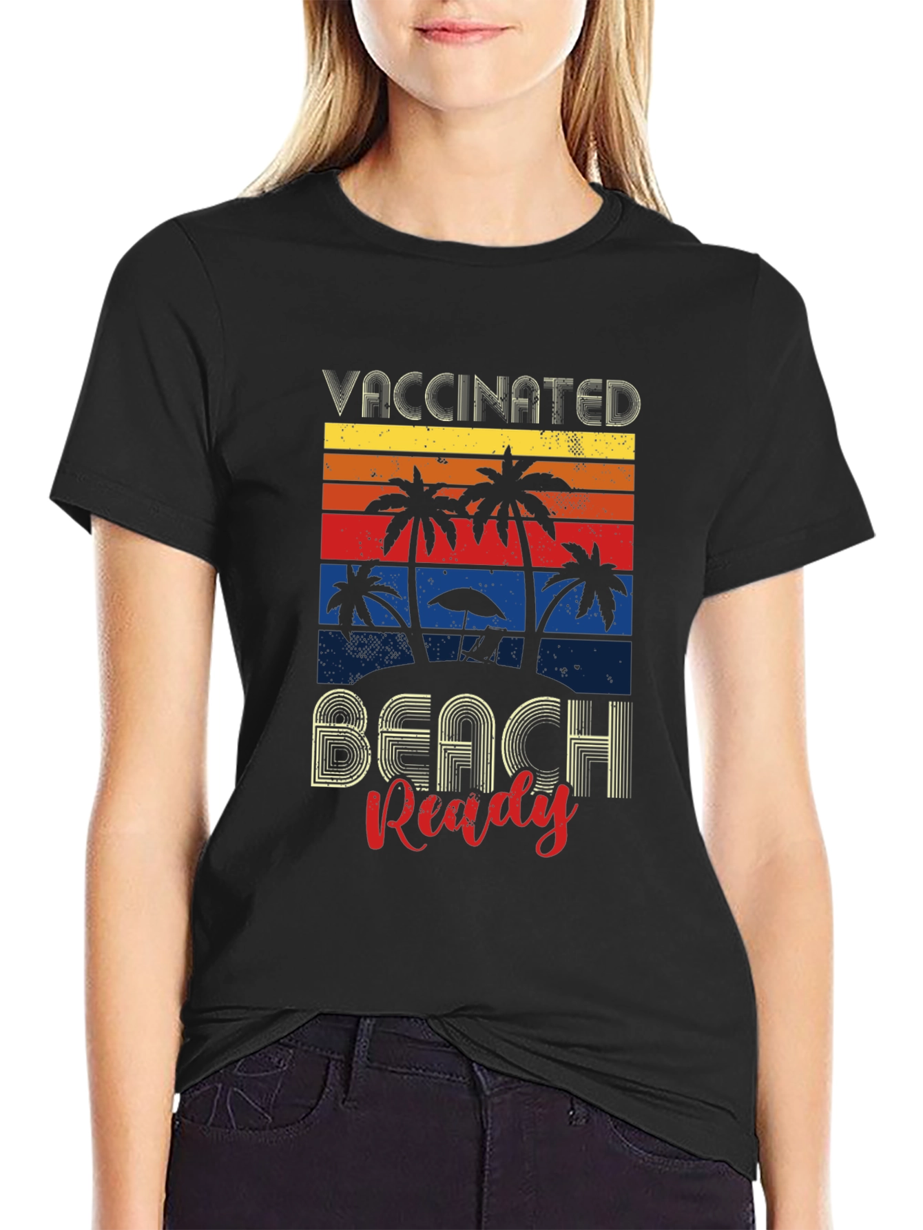 Vaccinated Beach Ready Graphic Tee - Retro Summer Vibes