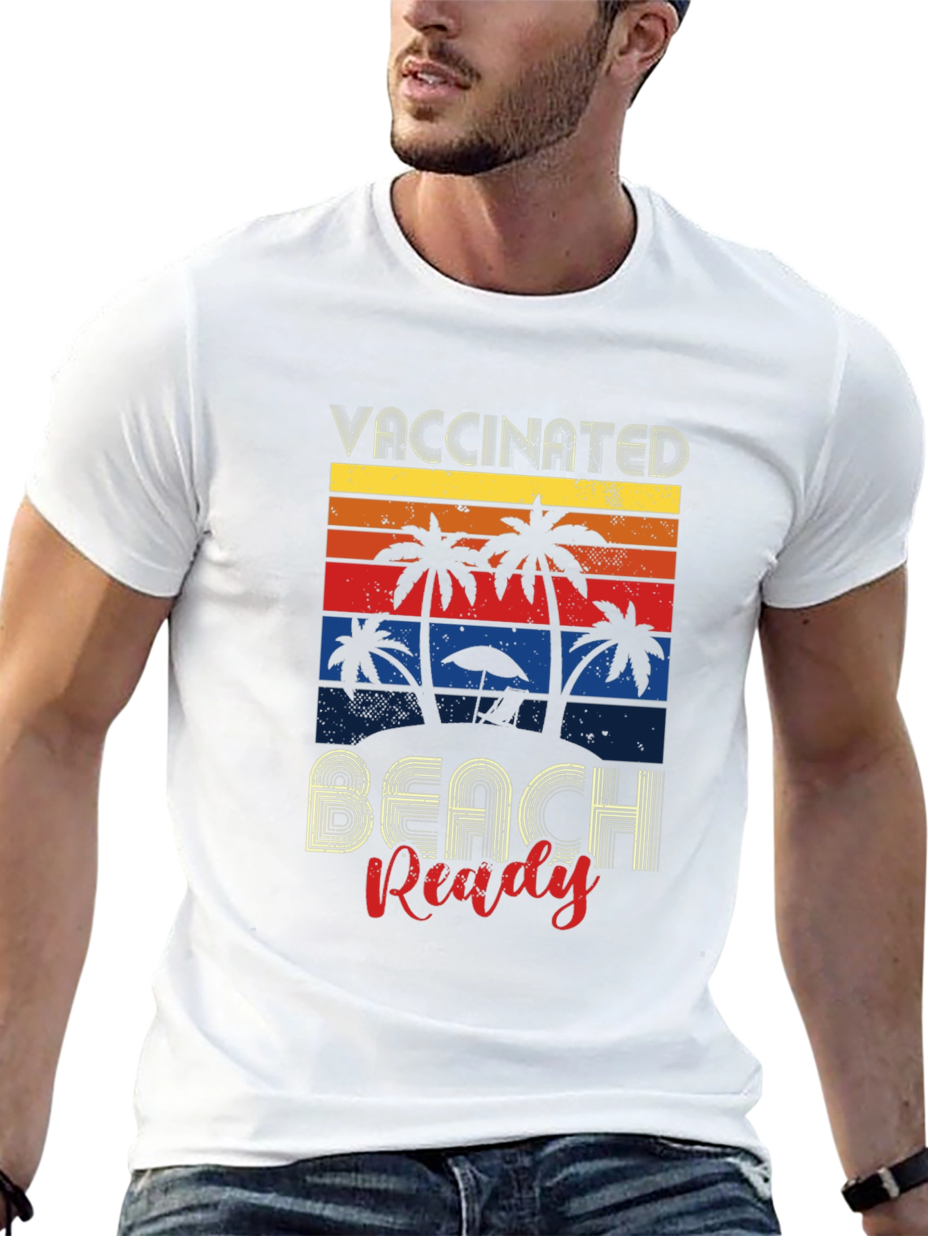 Vaccinated Beach Ready Graphic Tee - Retro Summer Vibes