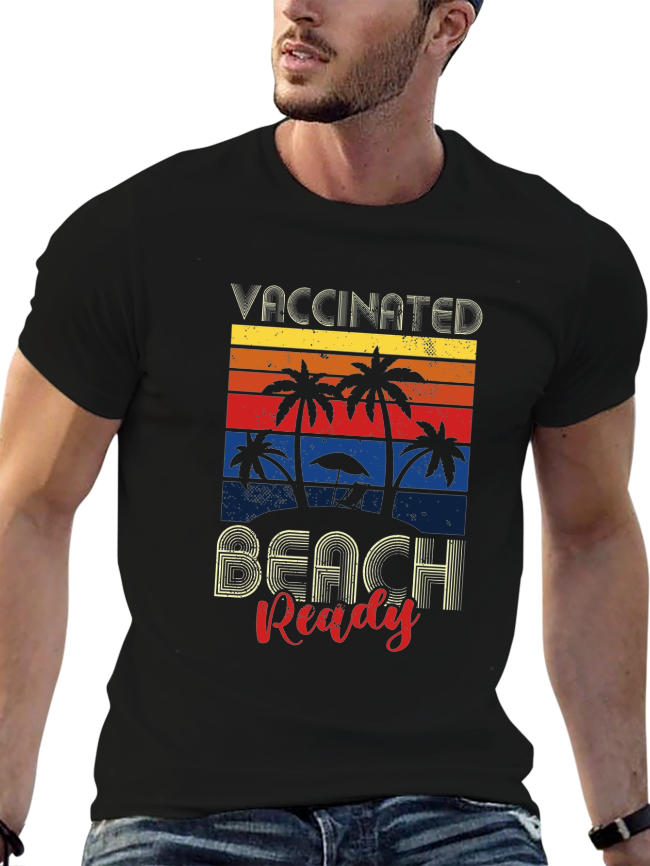Vaccinated Beach Ready Graphic Tee - Retro Summer Vibes
