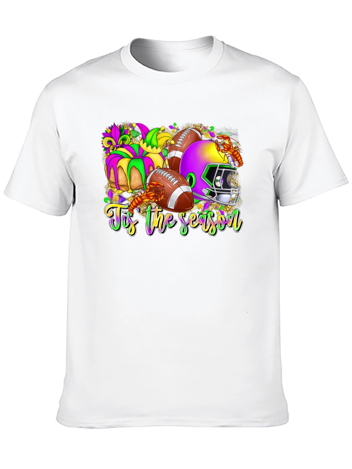 Mardi Gras Football Season T-Shirt