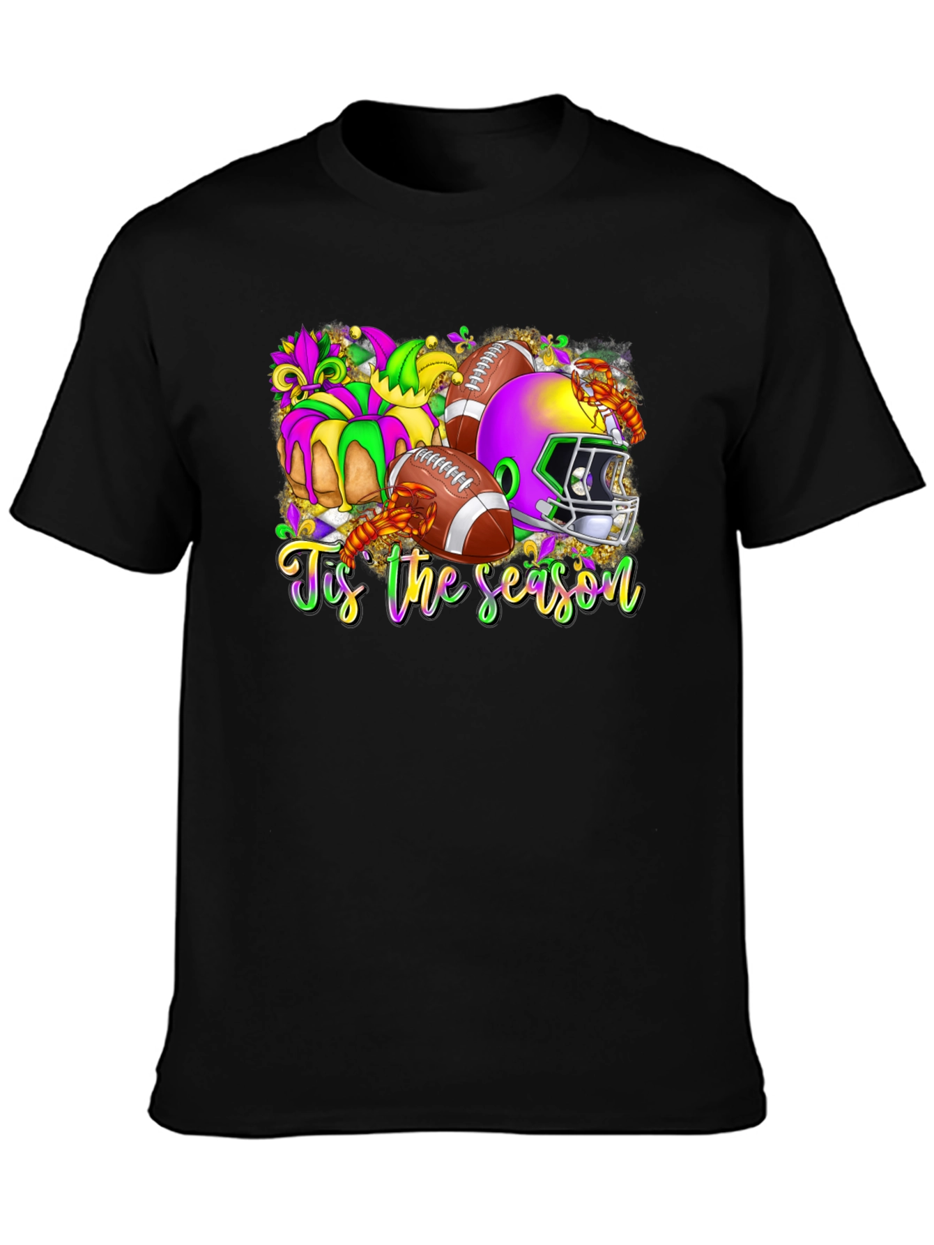 Mardi Gras Football Season T-Shirt