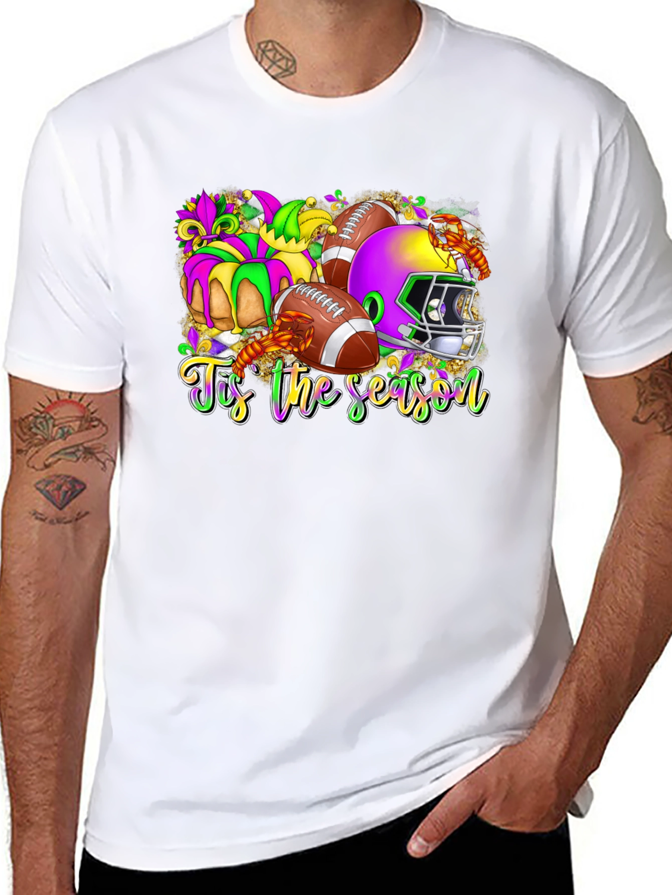 Mardi Gras Football Season T-Shirt