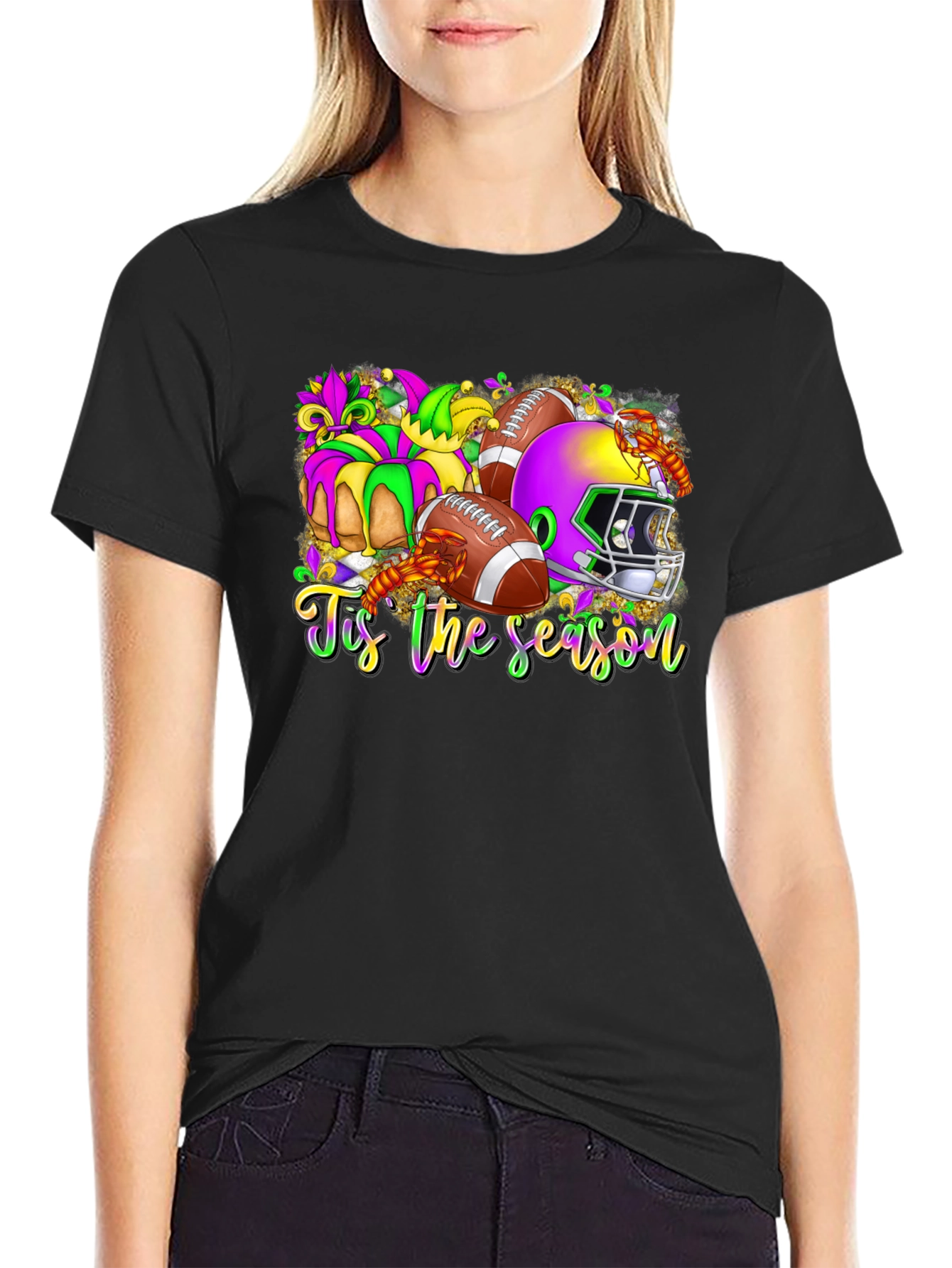 Mardi Gras Football Season T-Shirt