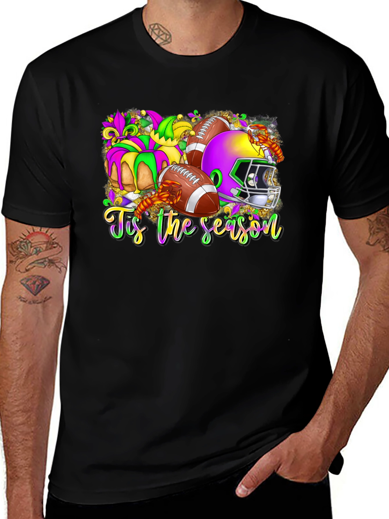 Mardi Gras Football Season T-Shirt