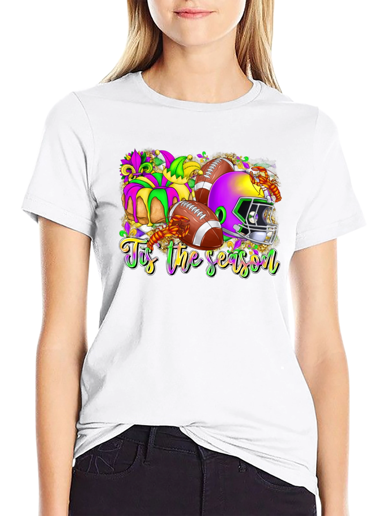 Mardi Gras Football Season T-Shirt