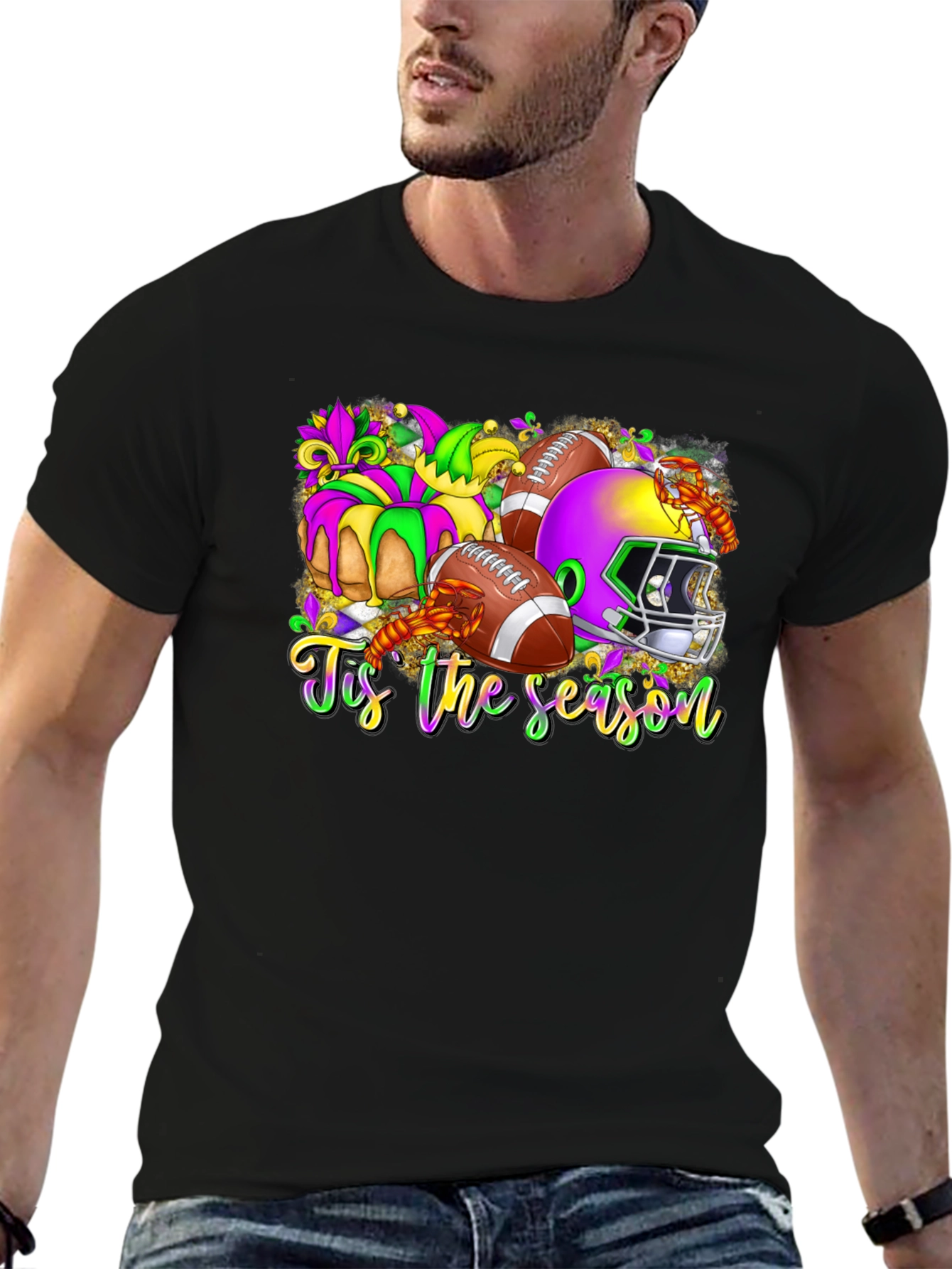 Mardi Gras Football Season T-Shirt