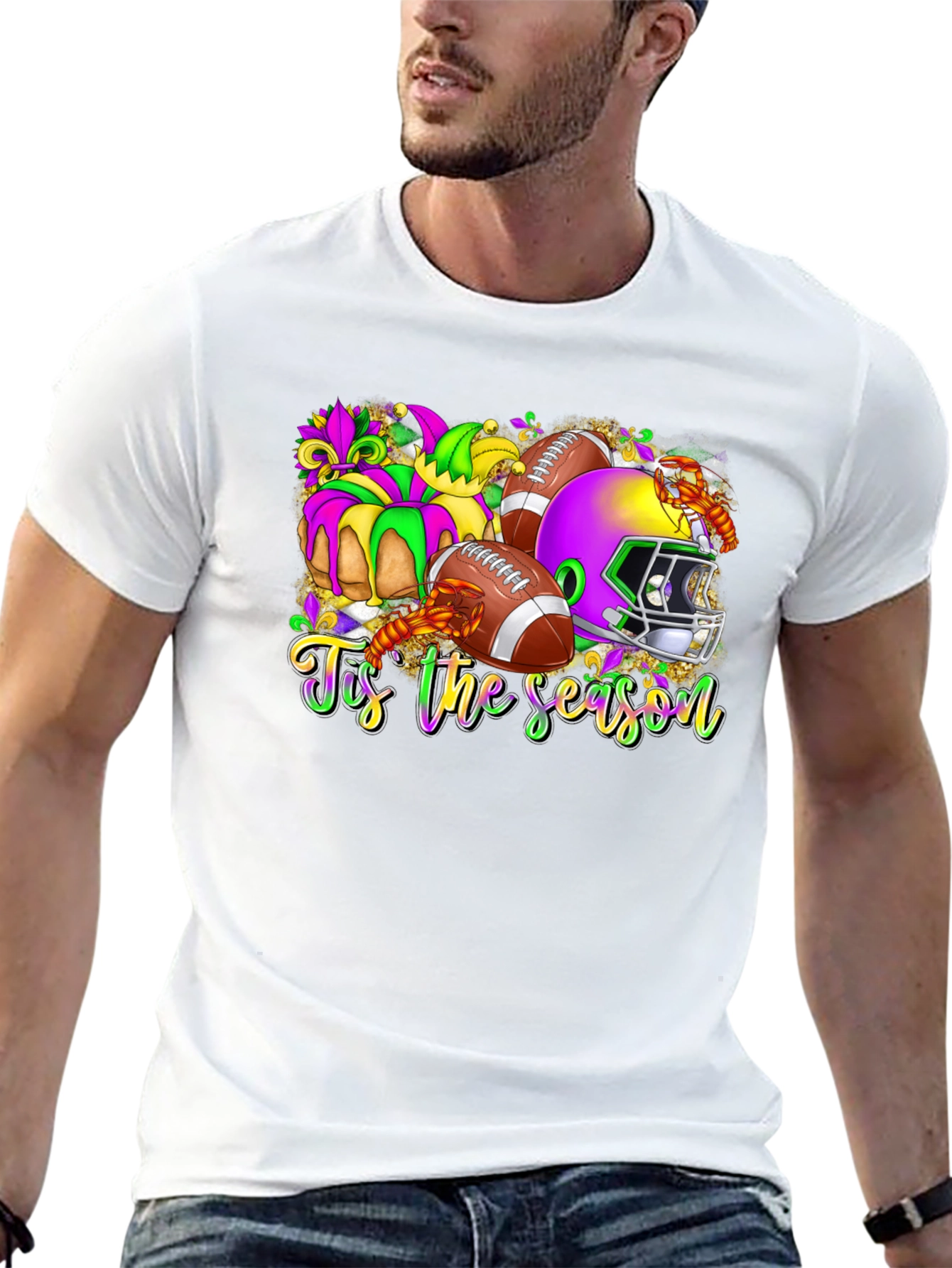 Mardi Gras Football Season T-Shirt