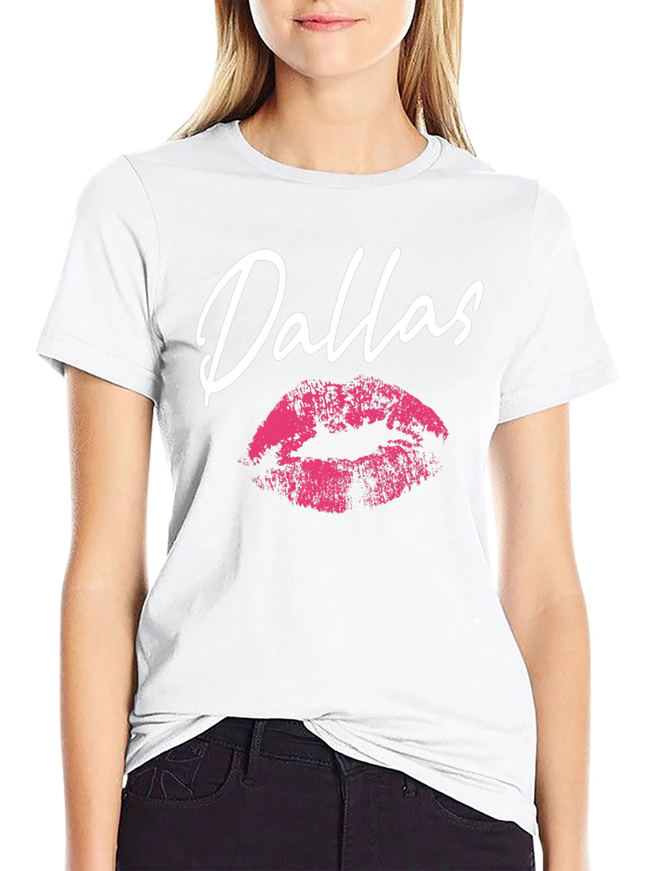 Dallas Lips Graphic Black T-Shirt