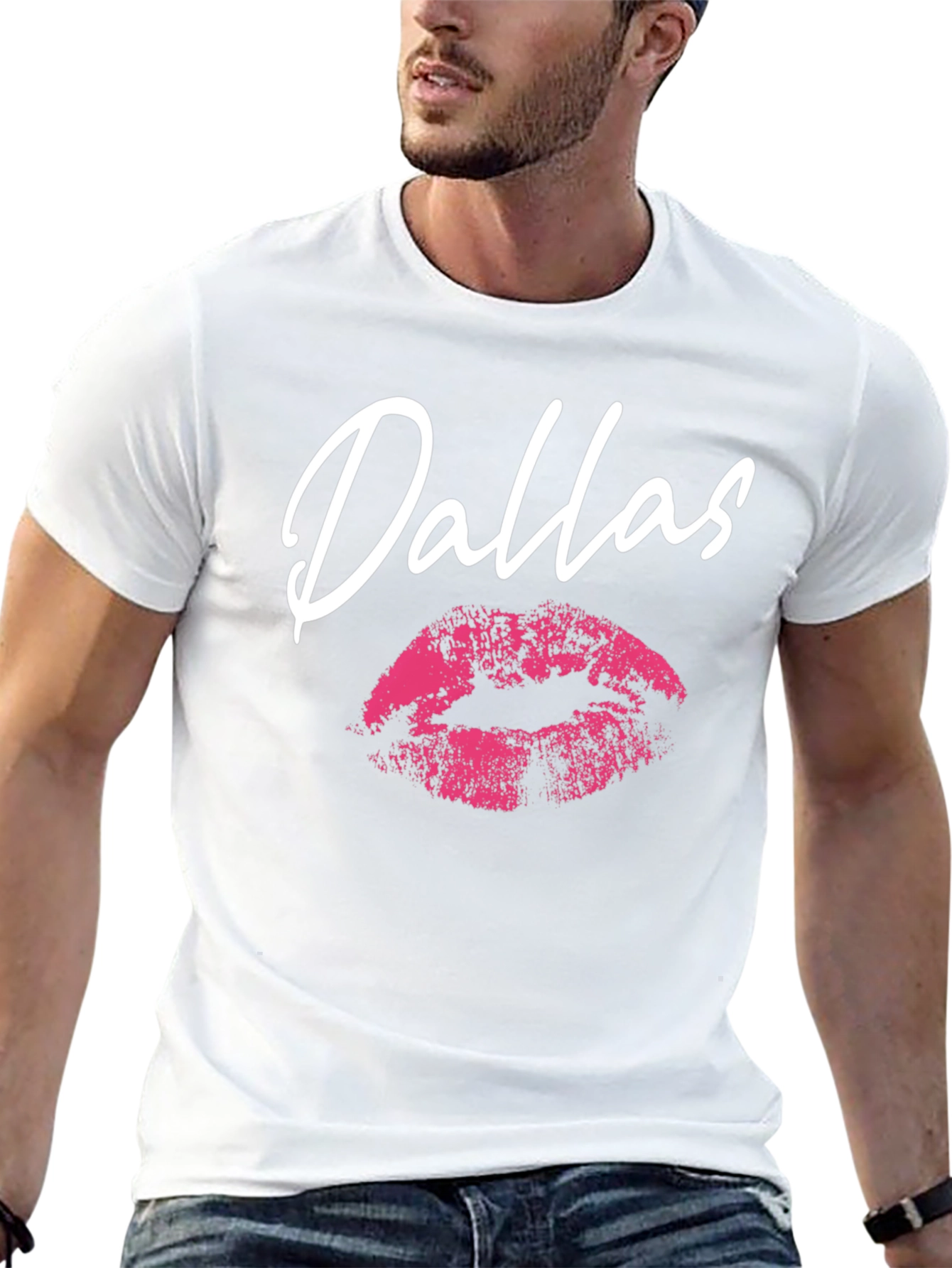 Dallas Lips Graphic Black T-Shirt