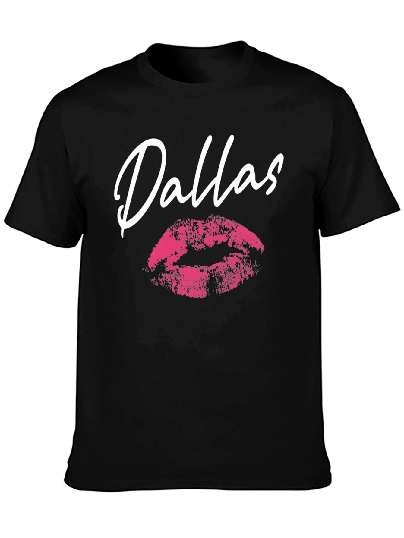 Dallas Lips Graphic Black T-Shirt