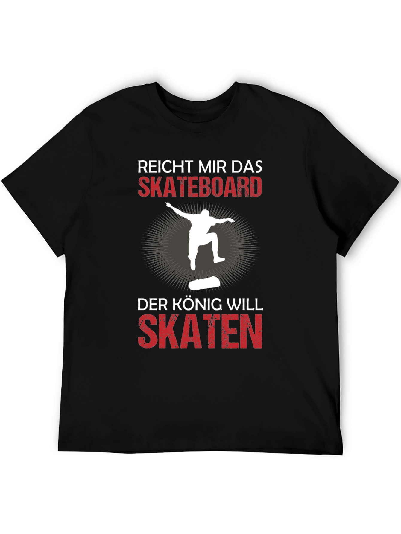 Skateboard King Graphic Tee - Black Cotton T-Shirt