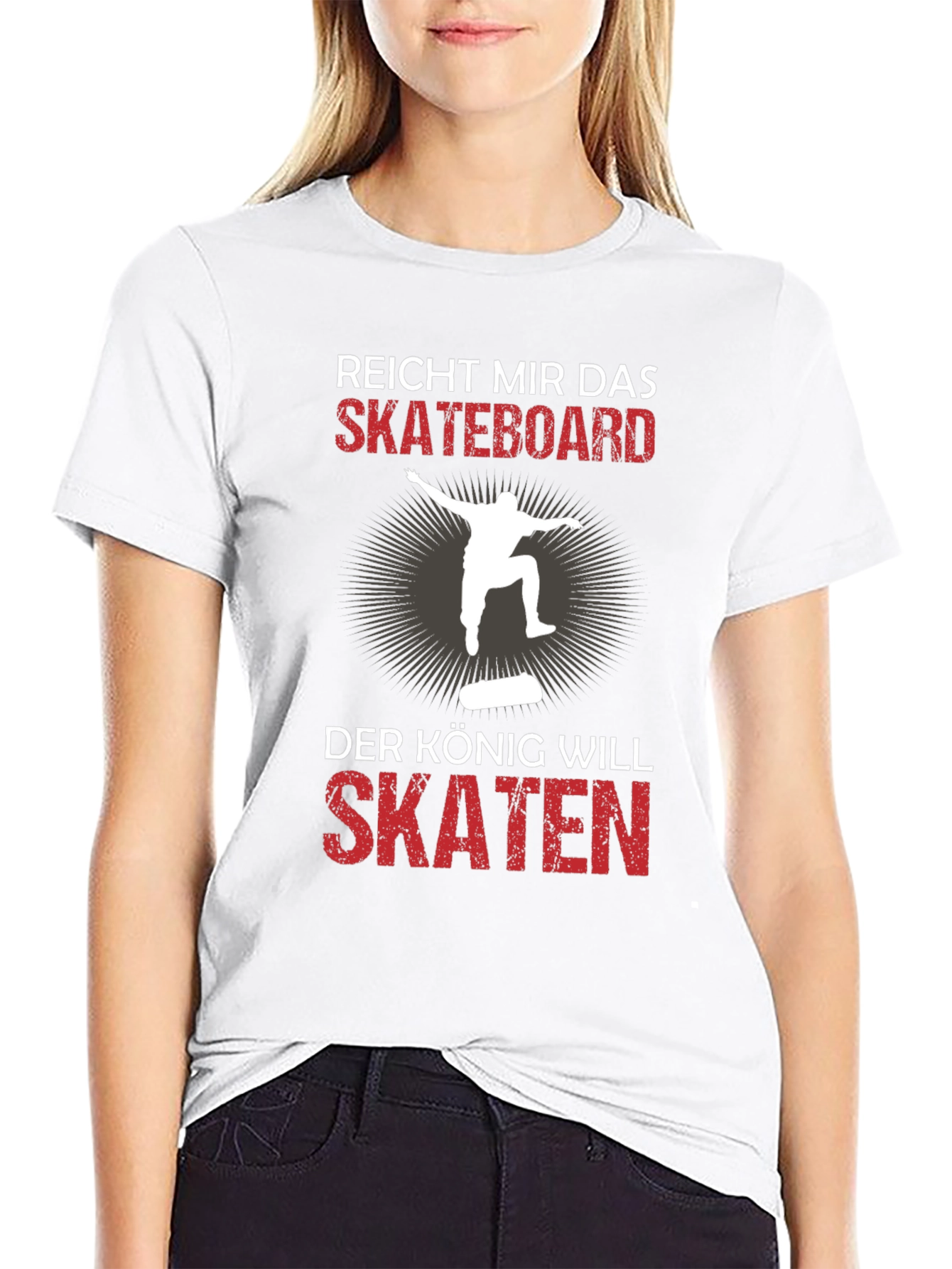 Skateboard King Graphic Tee - Black Cotton T-Shirt