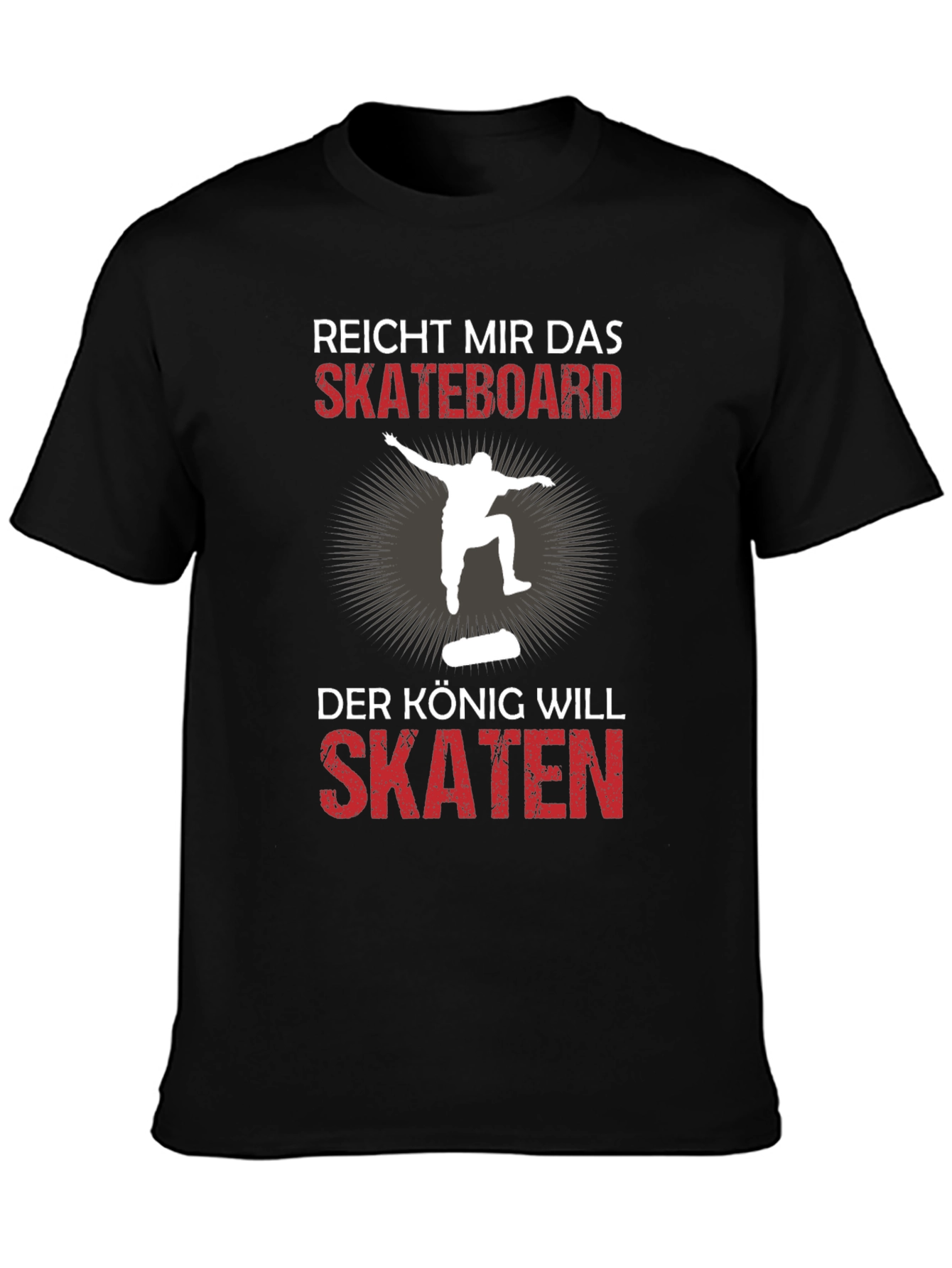 Skateboard King Graphic Tee - Black Cotton T-Shirt
