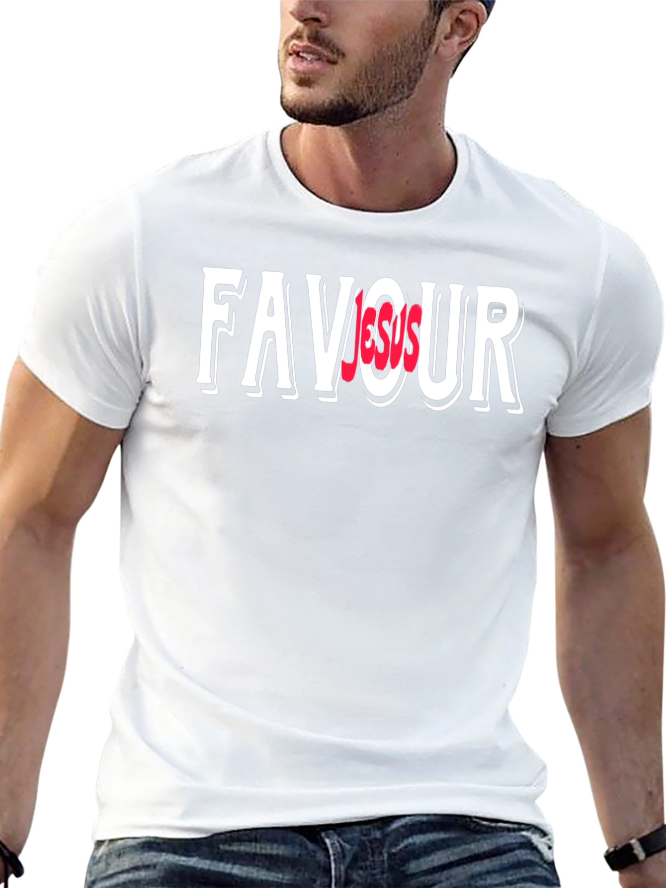 Favor Over Jesus Graphic Black T-Shirt