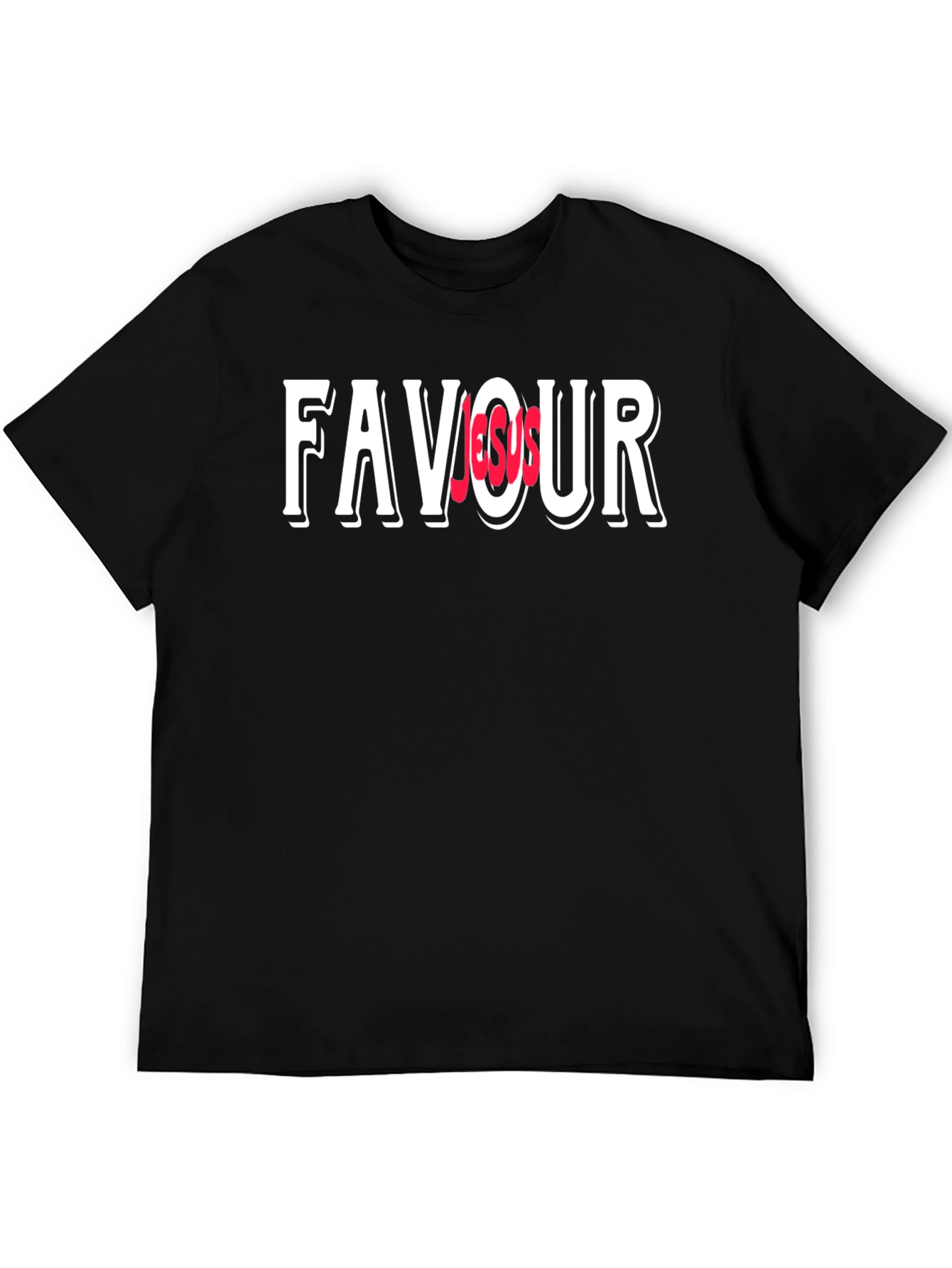 Favor Over Jesus Graphic Black T-Shirt