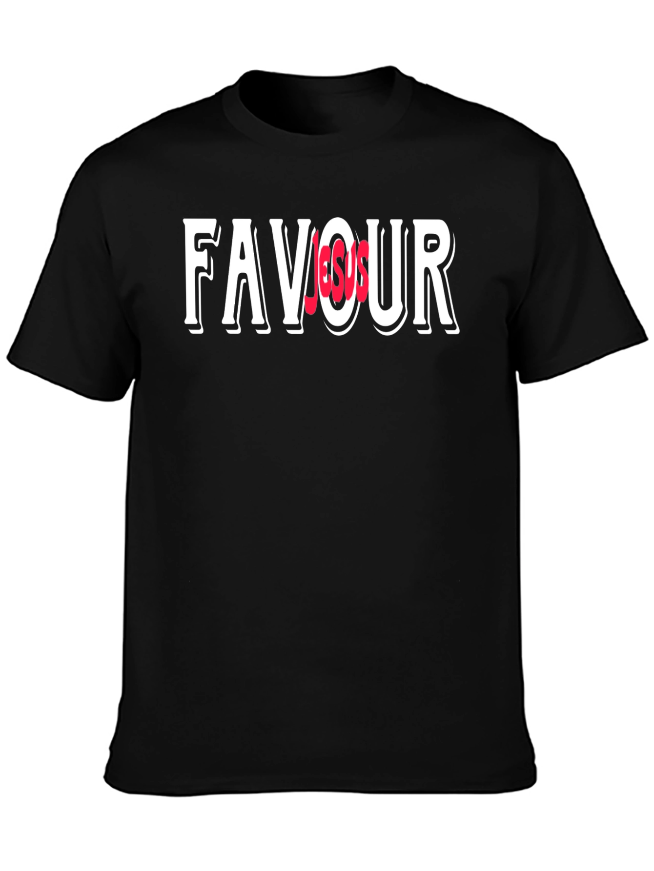 Favor Over Jesus Graphic Black T-Shirt