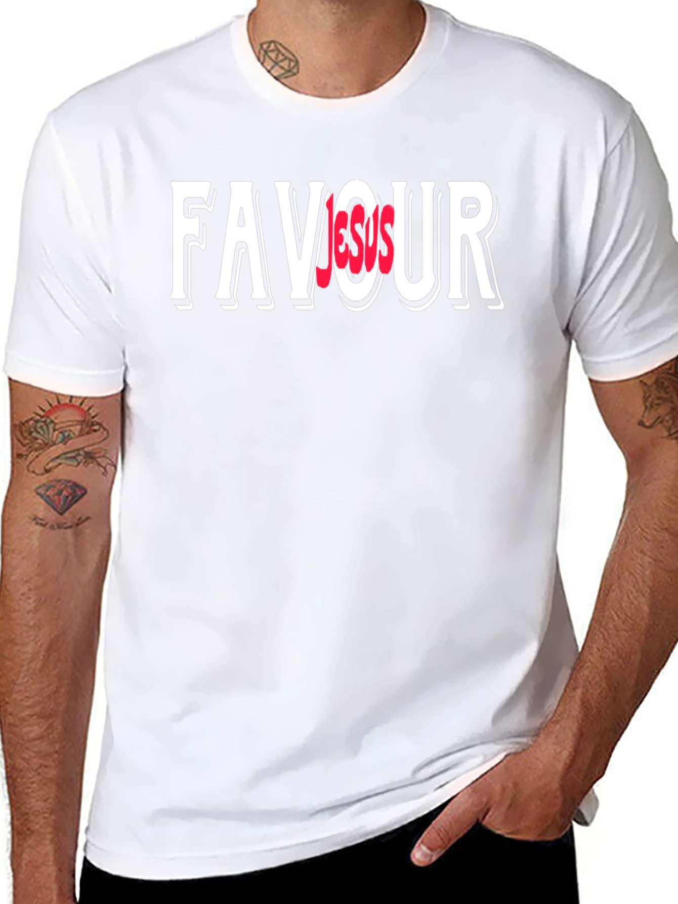 Favor Over Jesus Graphic Black T-Shirt