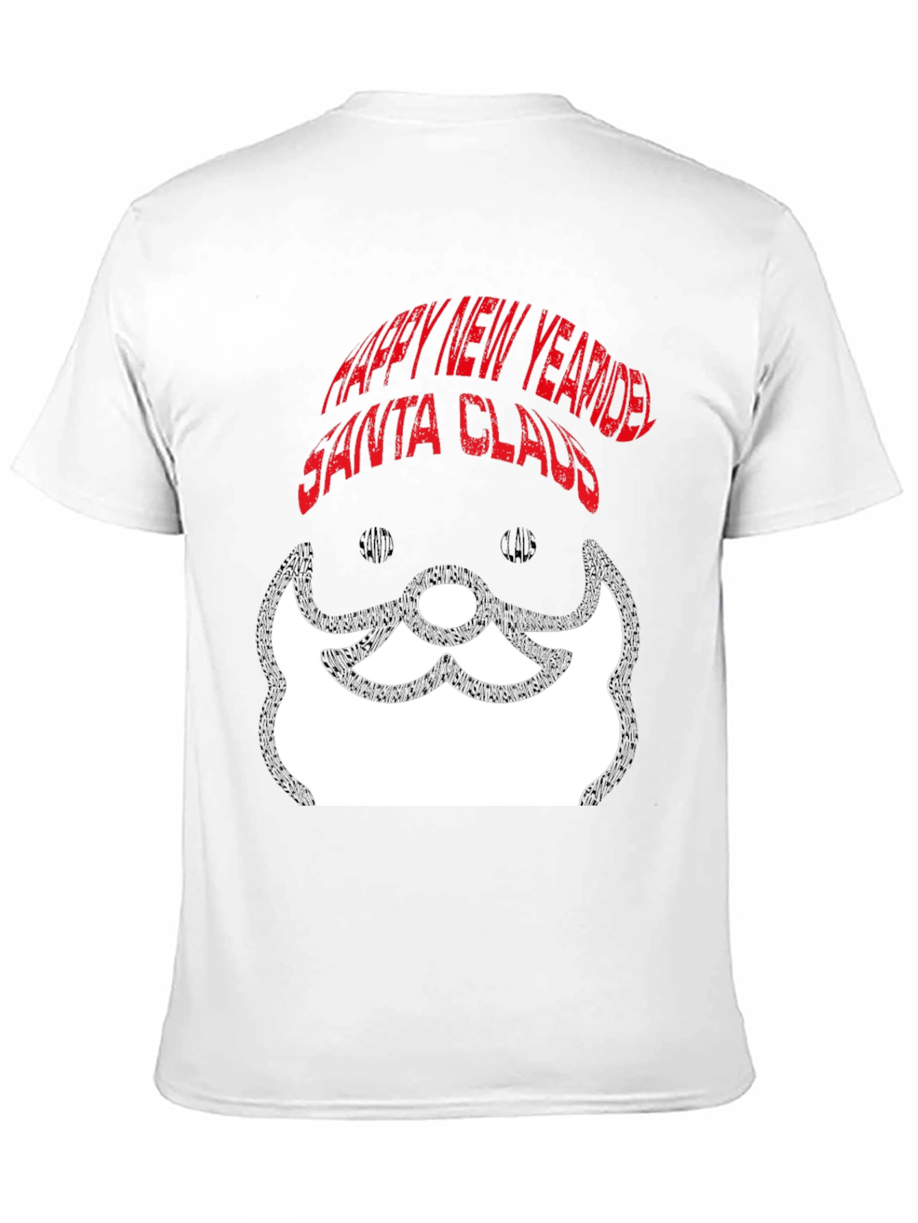 Santa Claus Happy New Year Black Graphic Tee