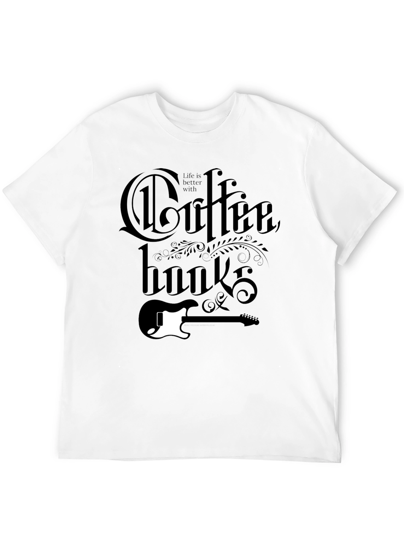 Coffee Hooks T-Shirt - Guitar Lovers Tee