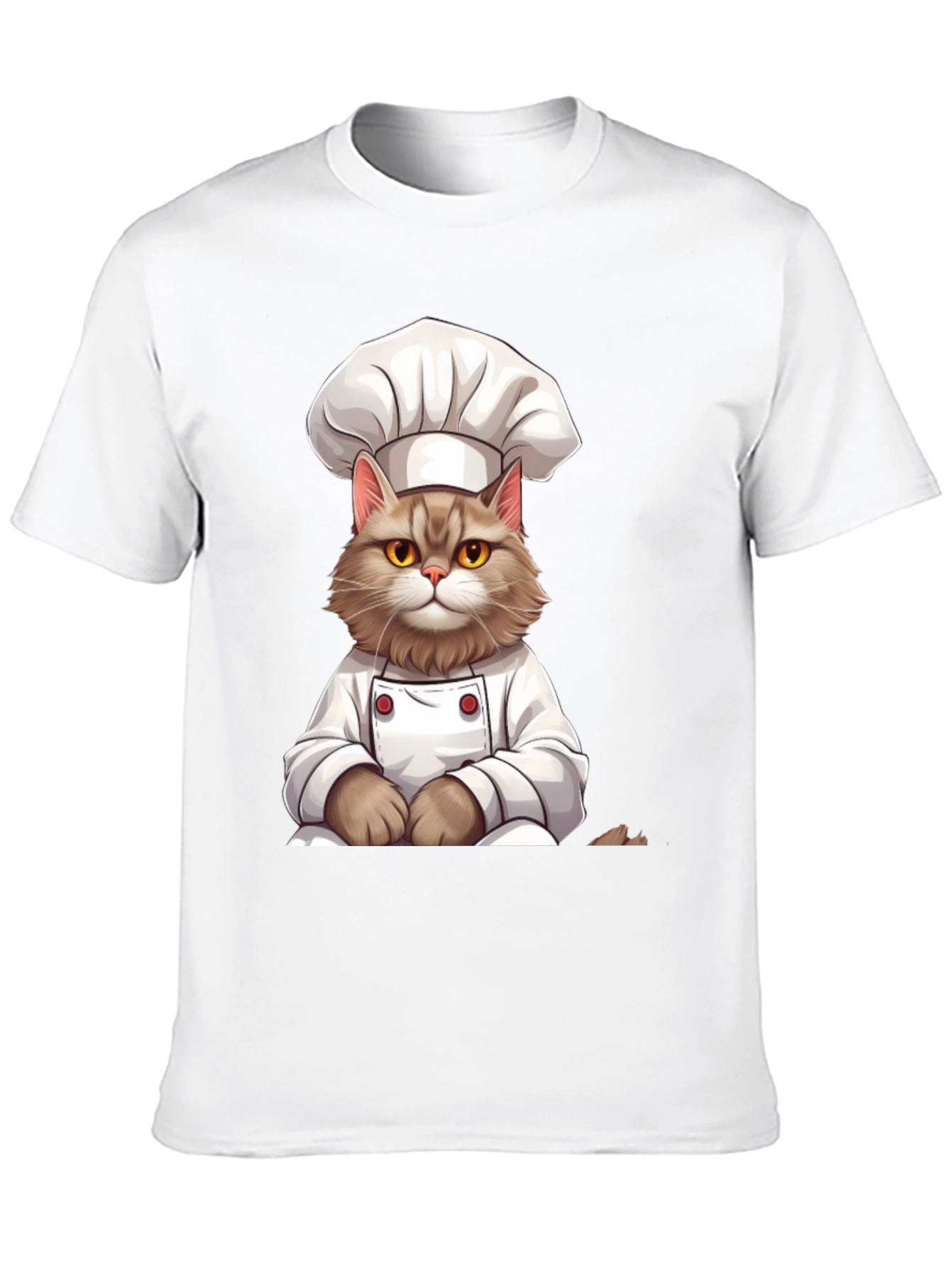 Chef Cat Graphic T-Shirt - Funny Feline Cook Tee