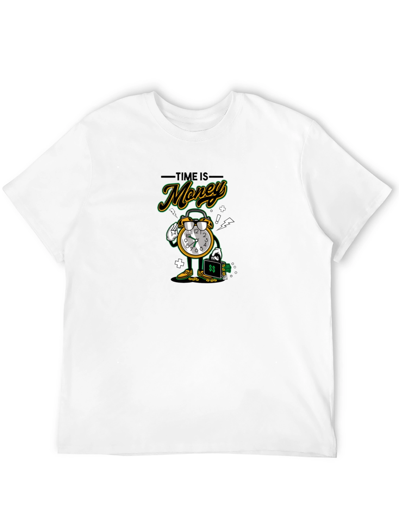 Time is Money Graphic Black T-Shirt