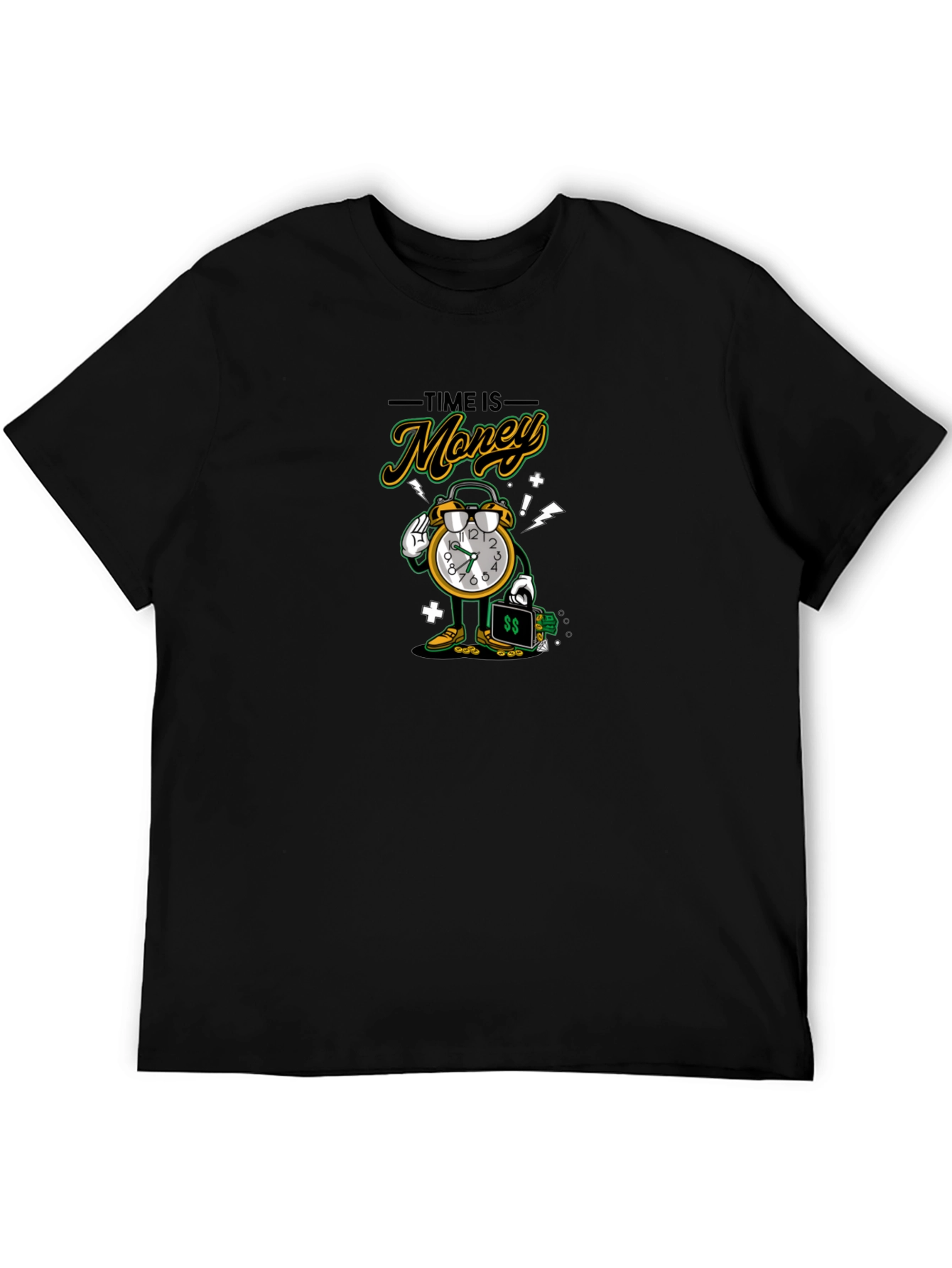 Time is Money Graphic Black T-Shirt