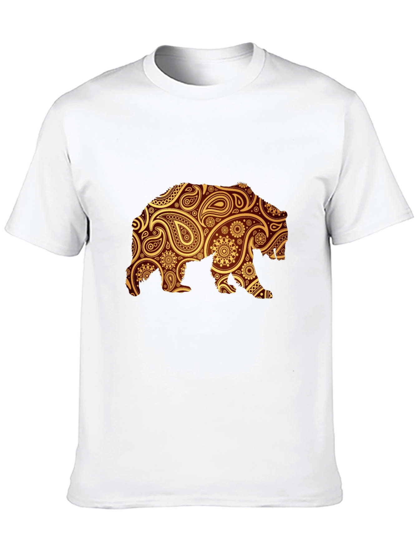 Paisley Bear Graphic Black T-Shirt