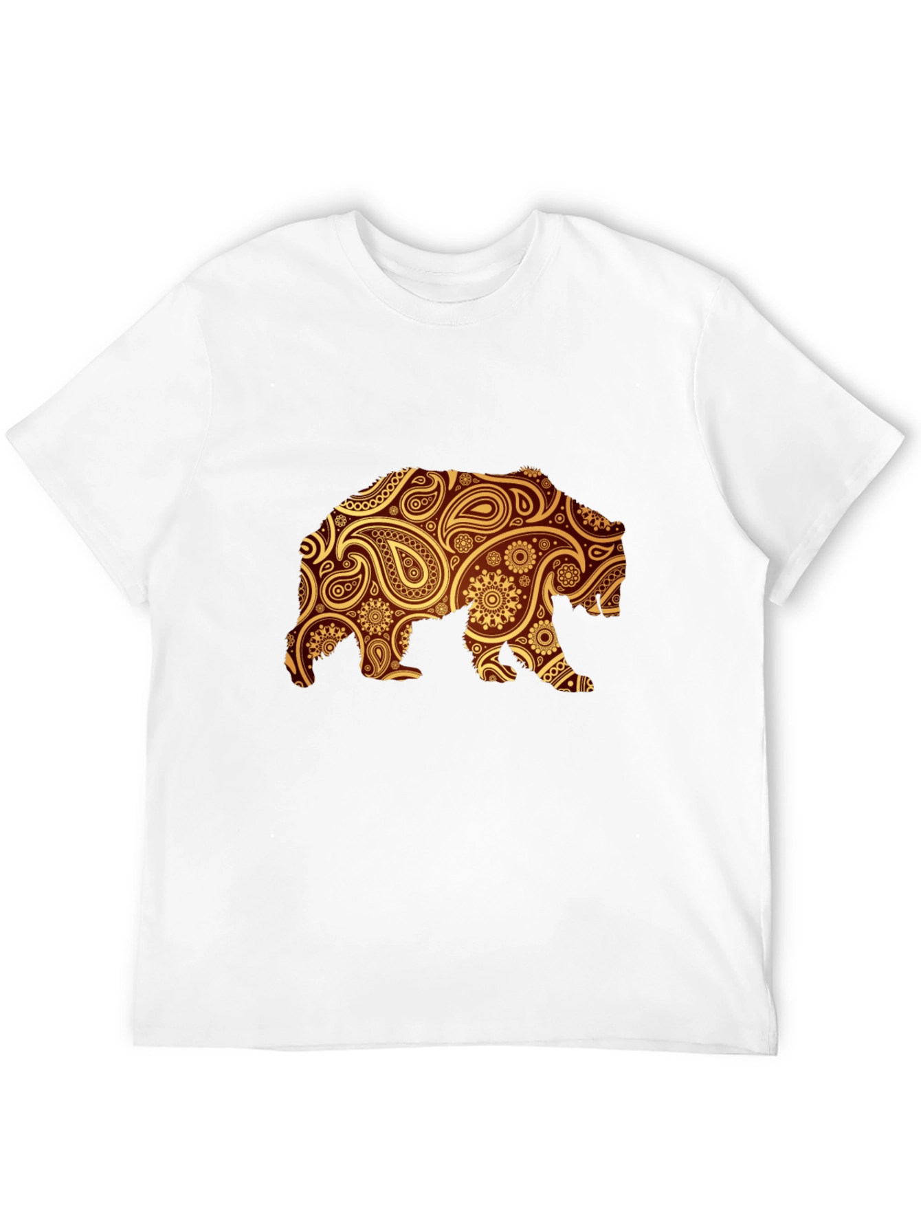 Paisley Bear Graphic Black T-Shirt