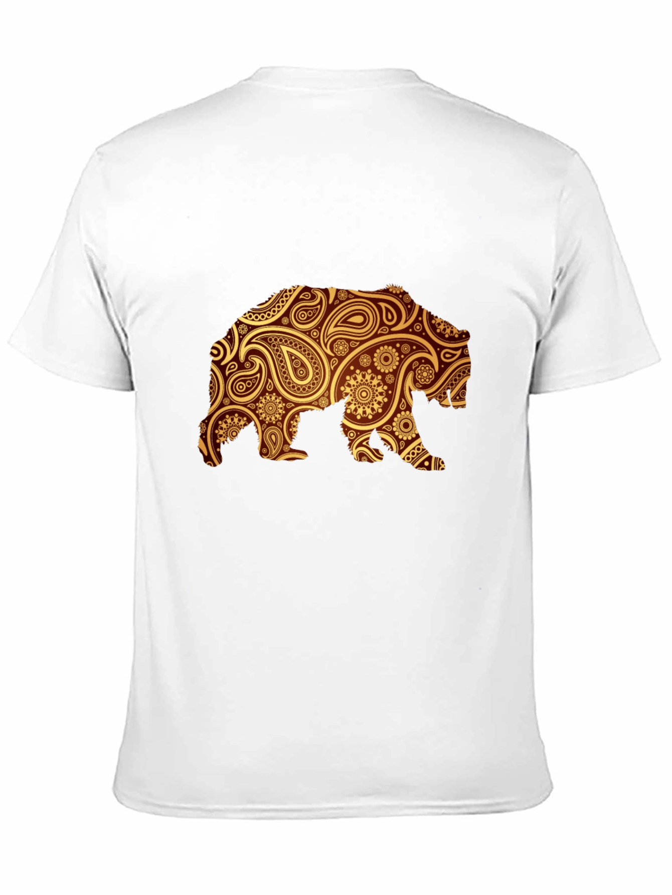 Paisley Bear Graphic Black T-Shirt