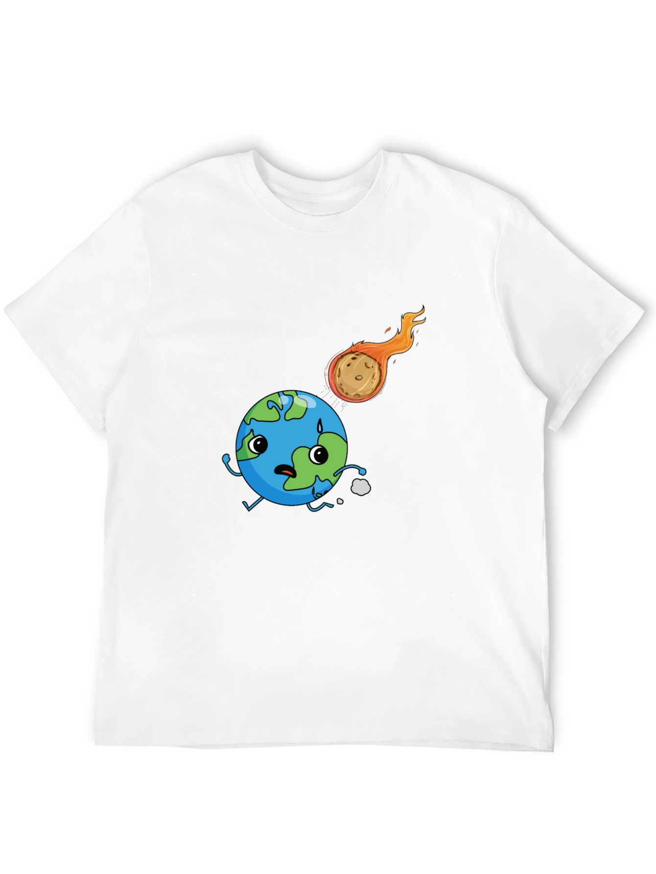 Earth vs Asteroid Graphic Black T-Shirt