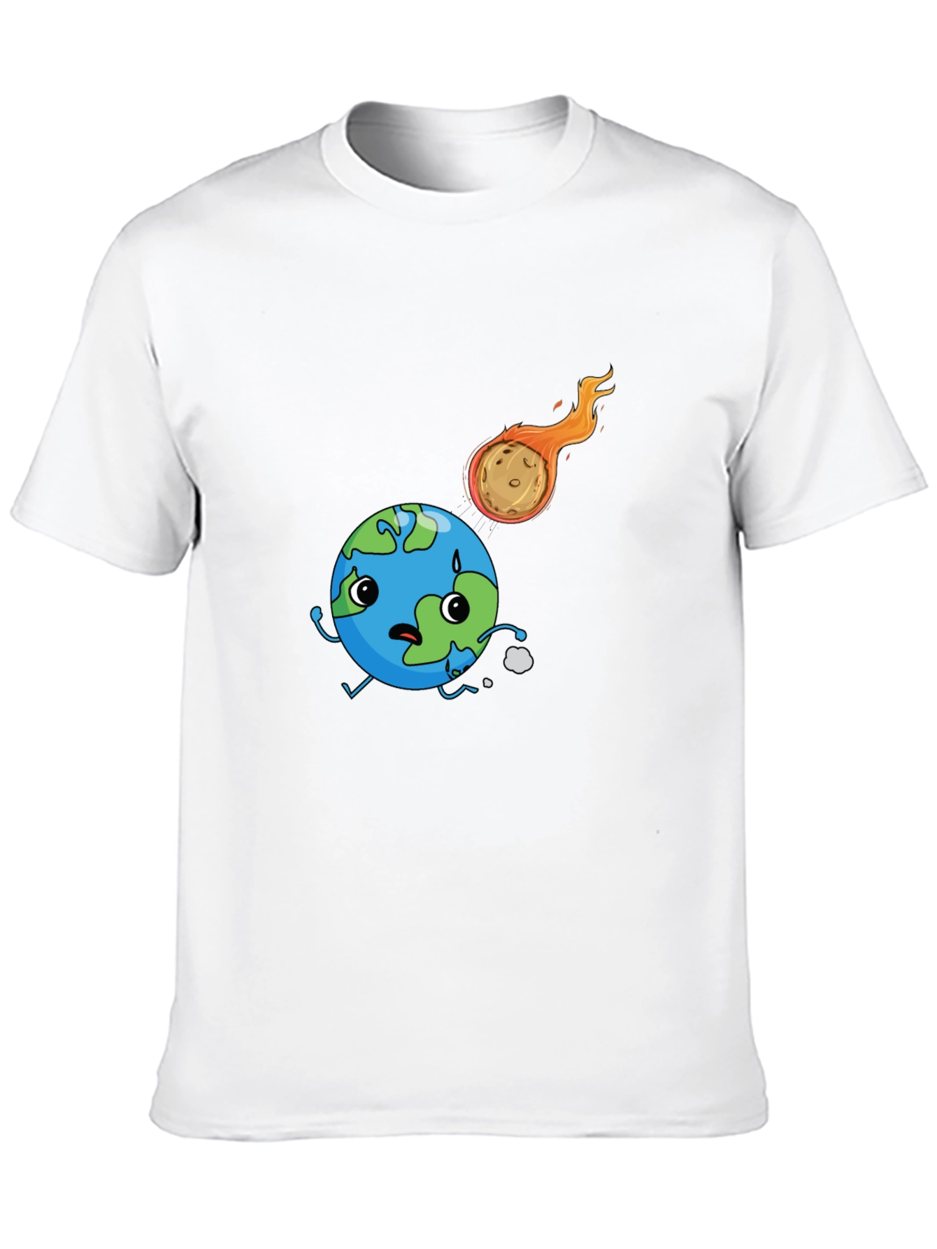 Earth vs Asteroid Graphic Black T-Shirt