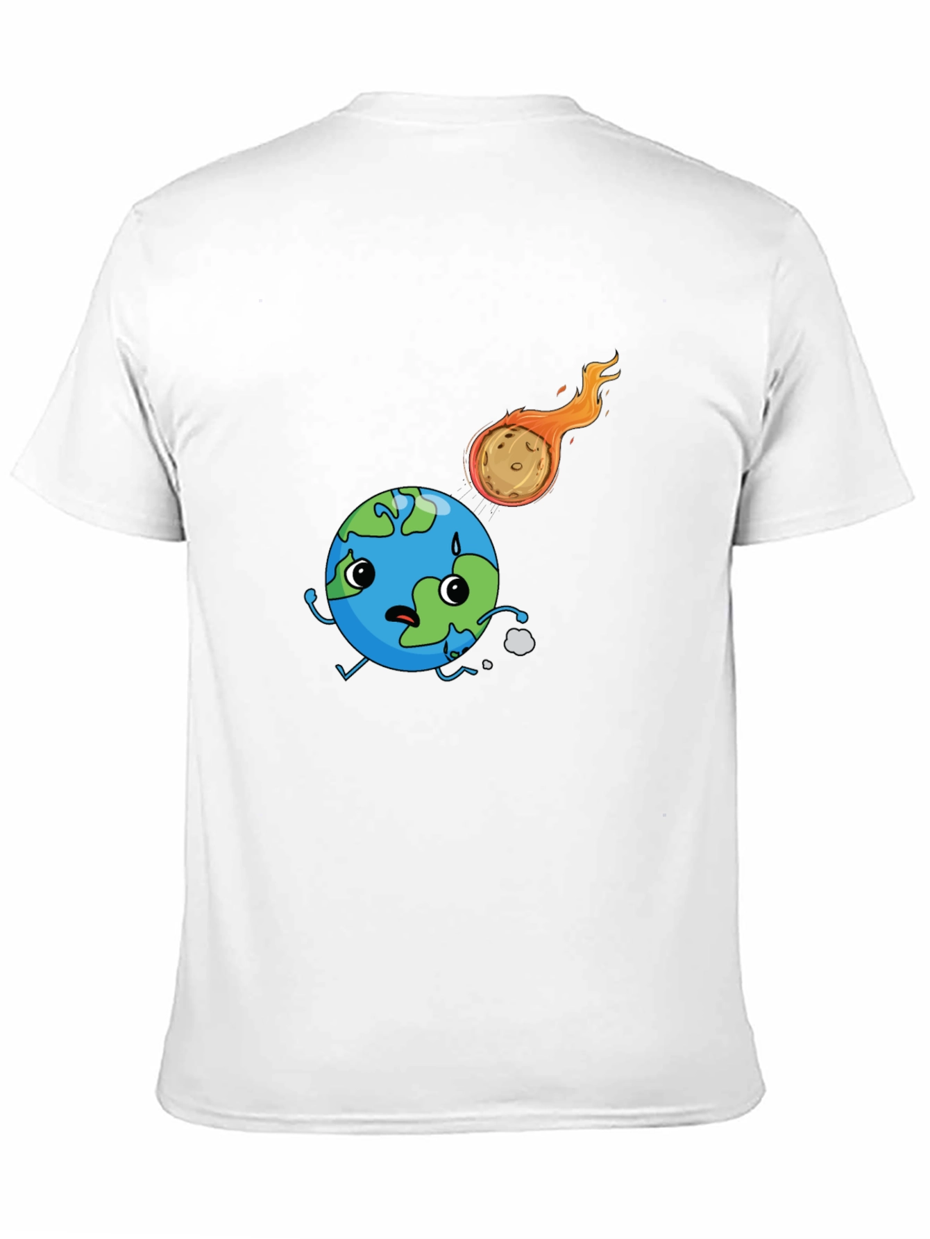Earth vs Asteroid Graphic Black T-Shirt