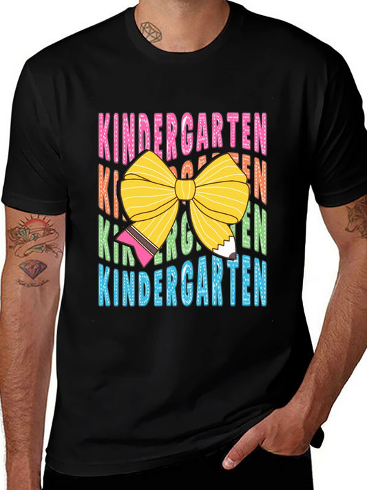Kindergarten Bow T-Shirt Teacher Colorful Tee