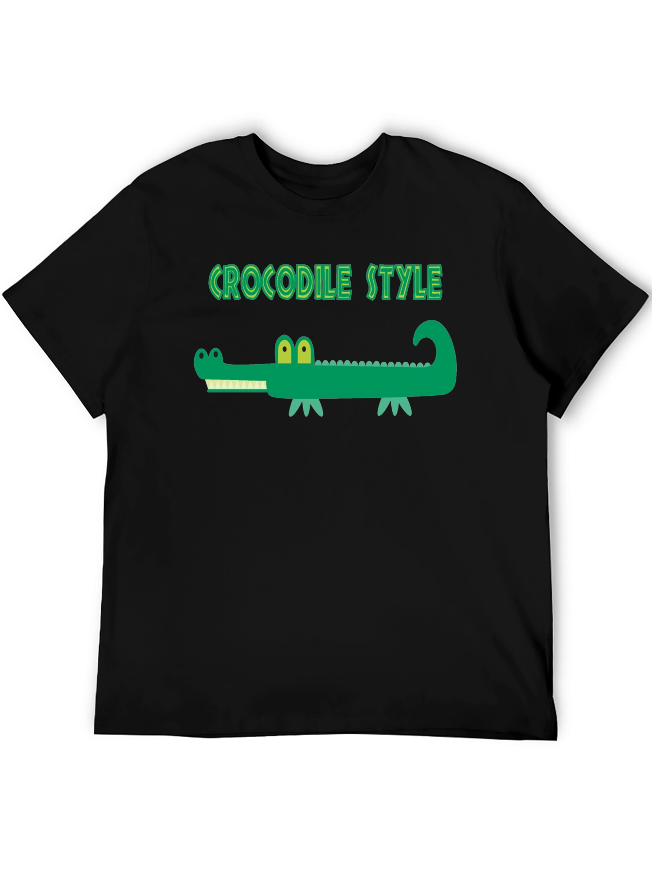Crocodile Style Black T-Shirt