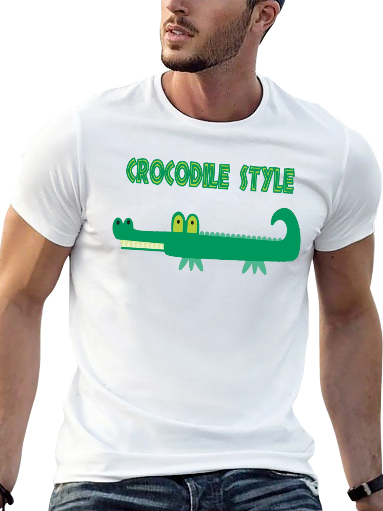 Crocodile Style Black T-Shirt