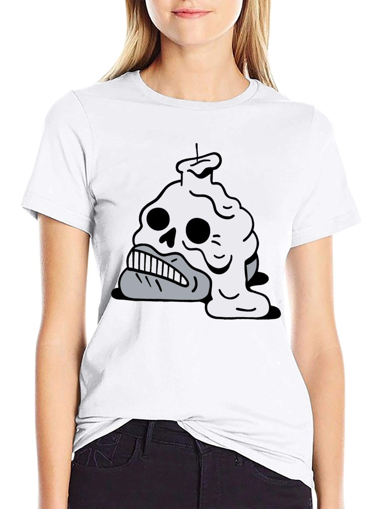Melting Skull Candle Graphic T-Shirt