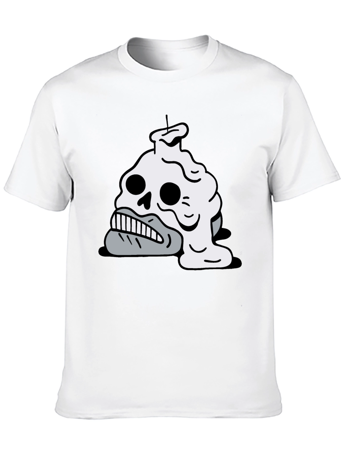 Melting Skull Candle Graphic T-Shirt