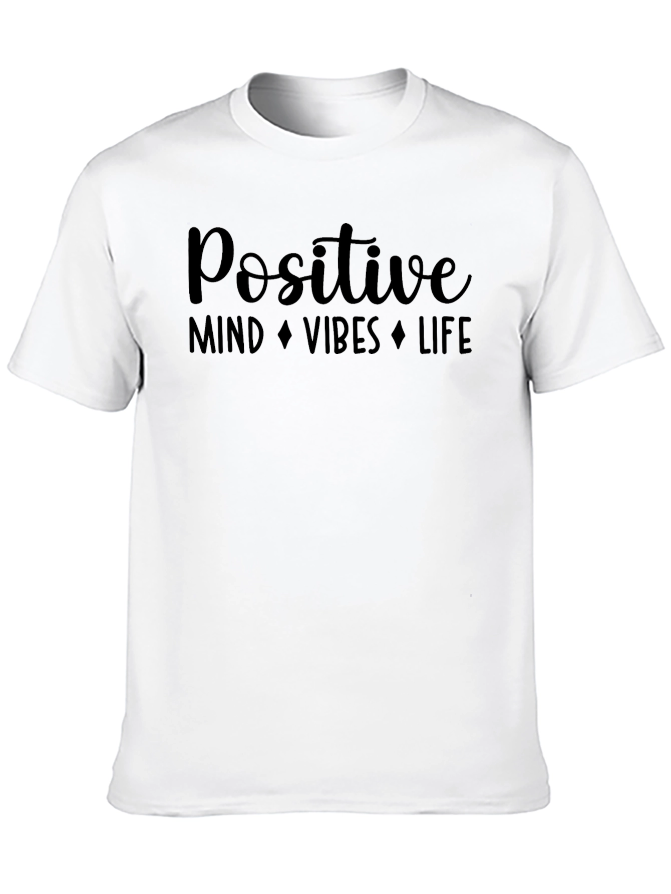 Positive Mind Vibes Life Black Graphic Tee
