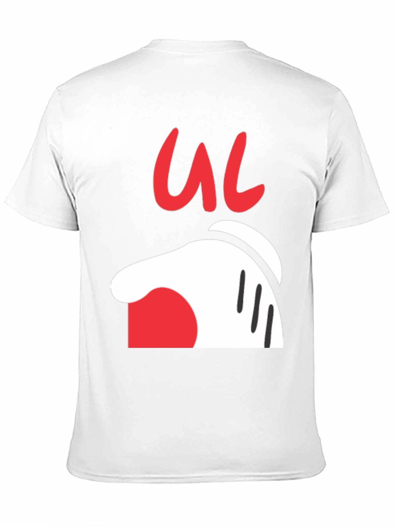 Cartoon Hand Graphic Tee - Casual Black T-Shirt