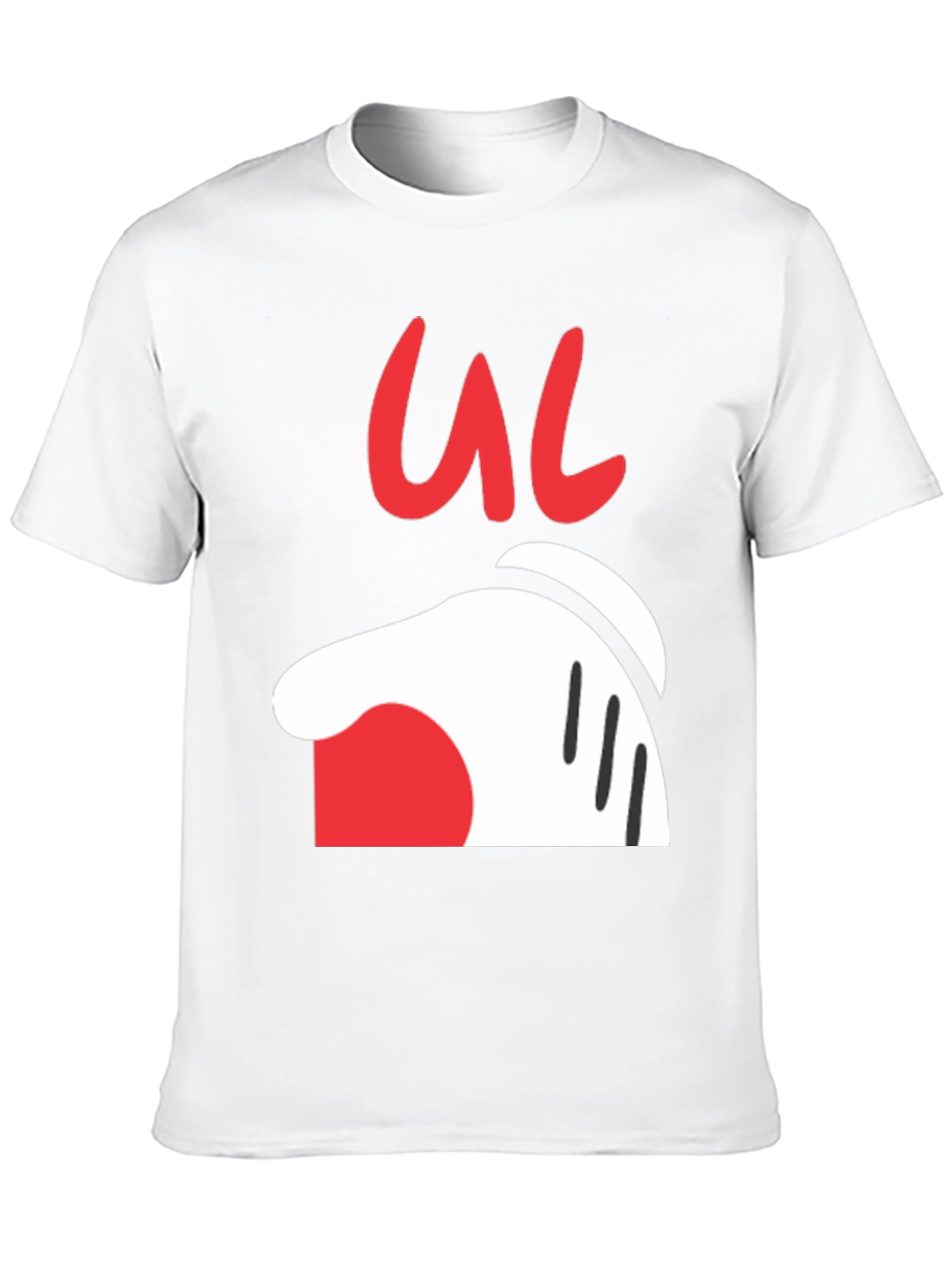 Cartoon Hand Graphic Tee - Casual Black T-Shirt