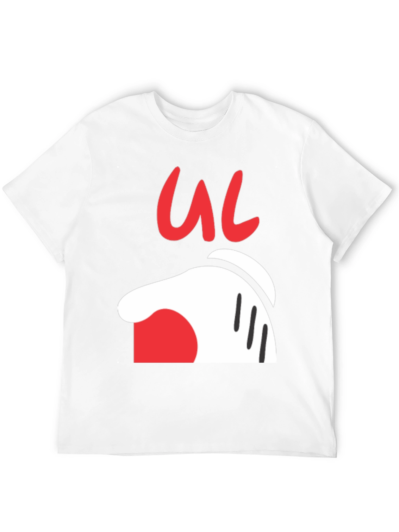 Cartoon Hand Graphic Tee - Casual Black T-Shirt