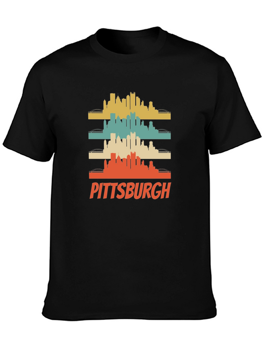 Pittsburgh Retro Skyline Graphic T-Shirt