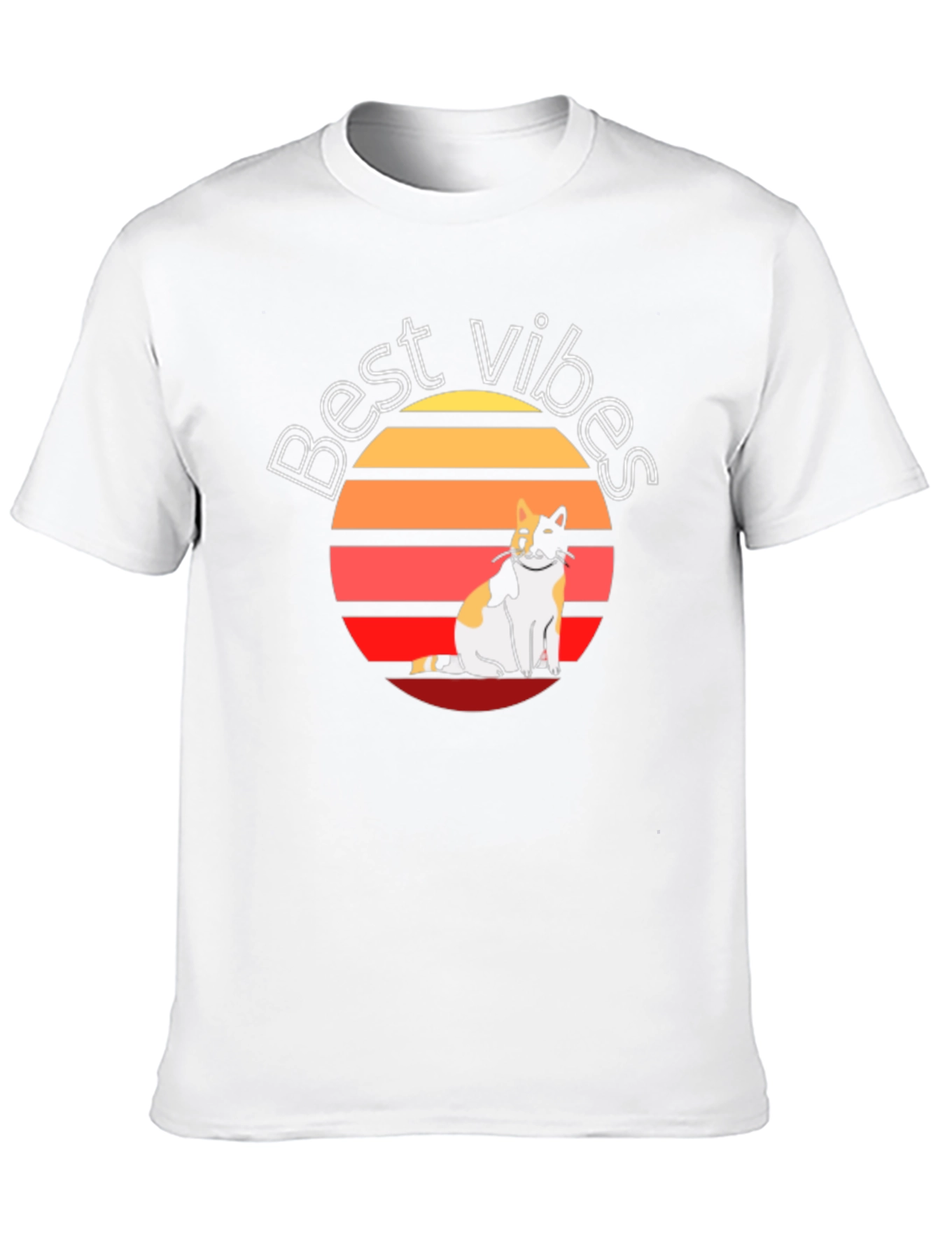 Best Vibes Cat Graphic T-Shirt