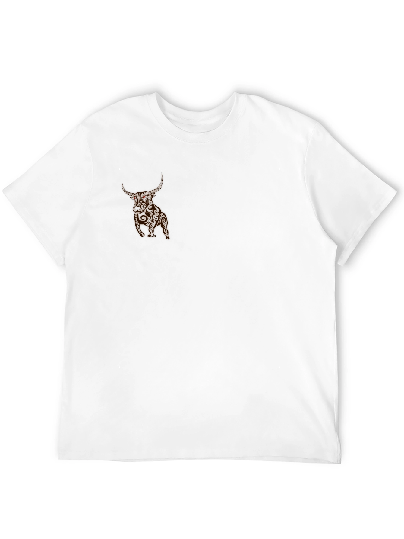 Mens Black T-Shirt with Bull Graphic