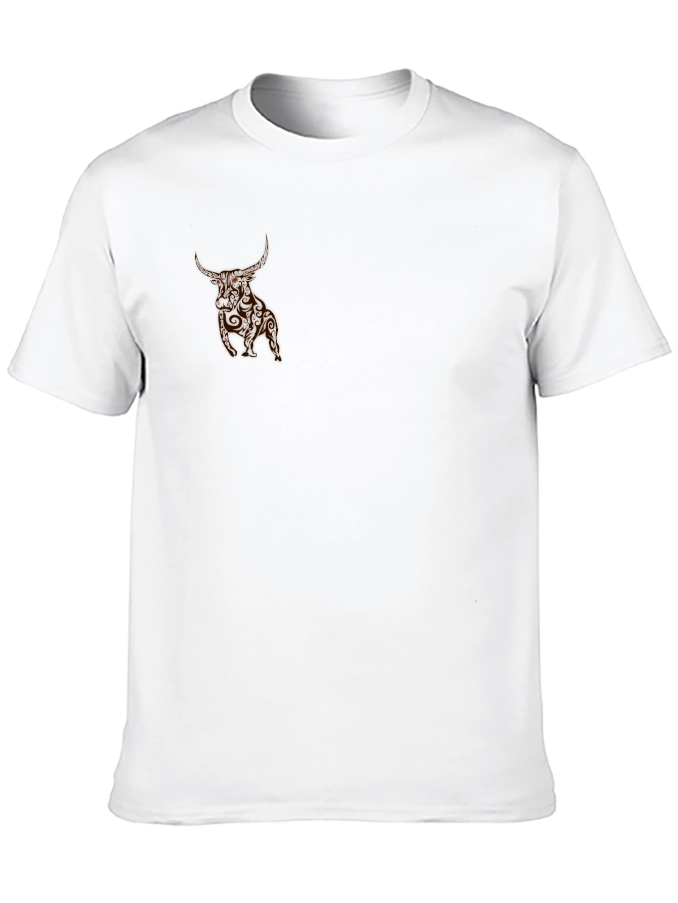 Mens Black T-Shirt with Bull Graphic